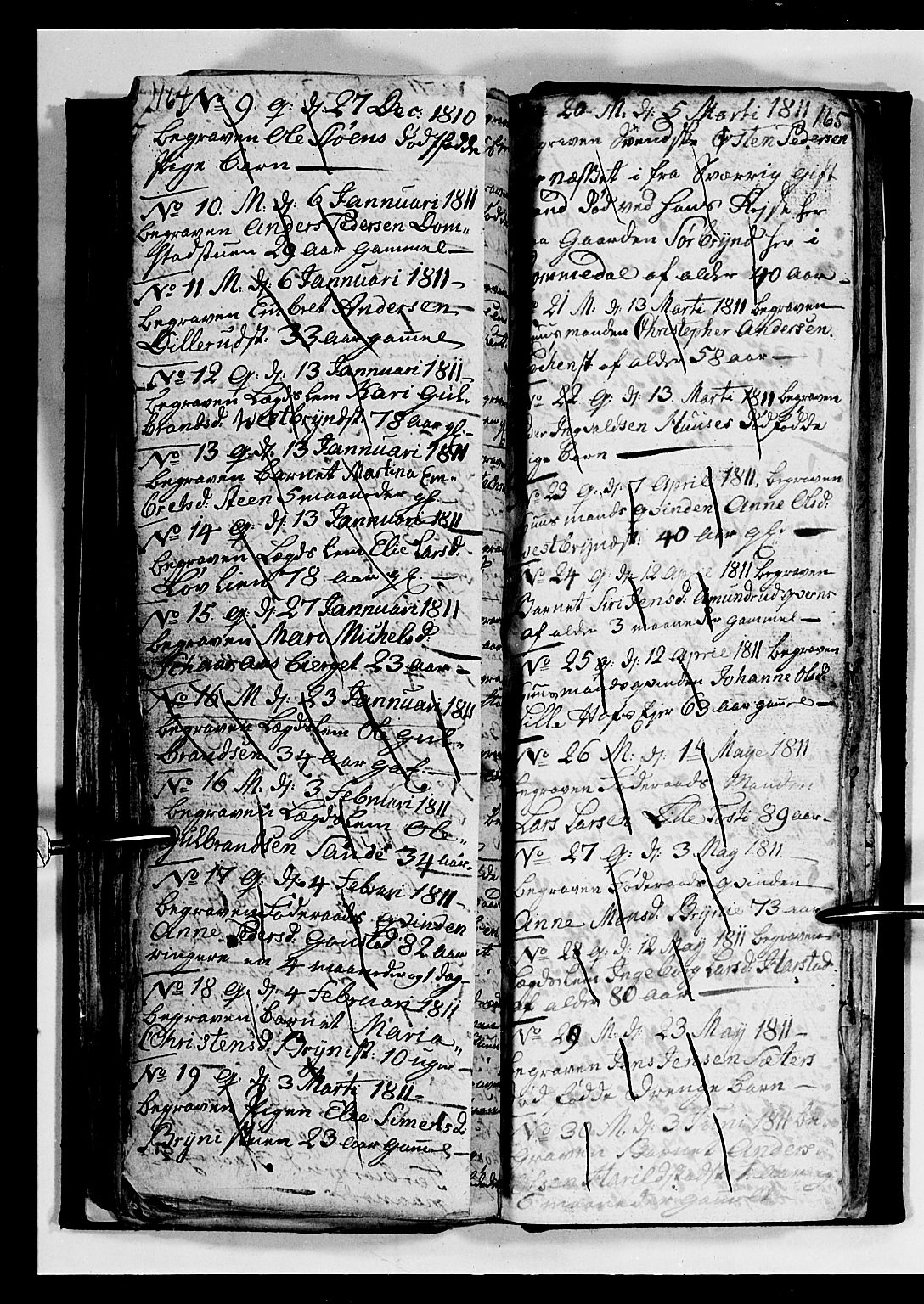 Romedal prestekontor, AV/SAH-PREST-004/L/L0004: Parish register (copy) no. 4, 1807-1814, p. 164-165