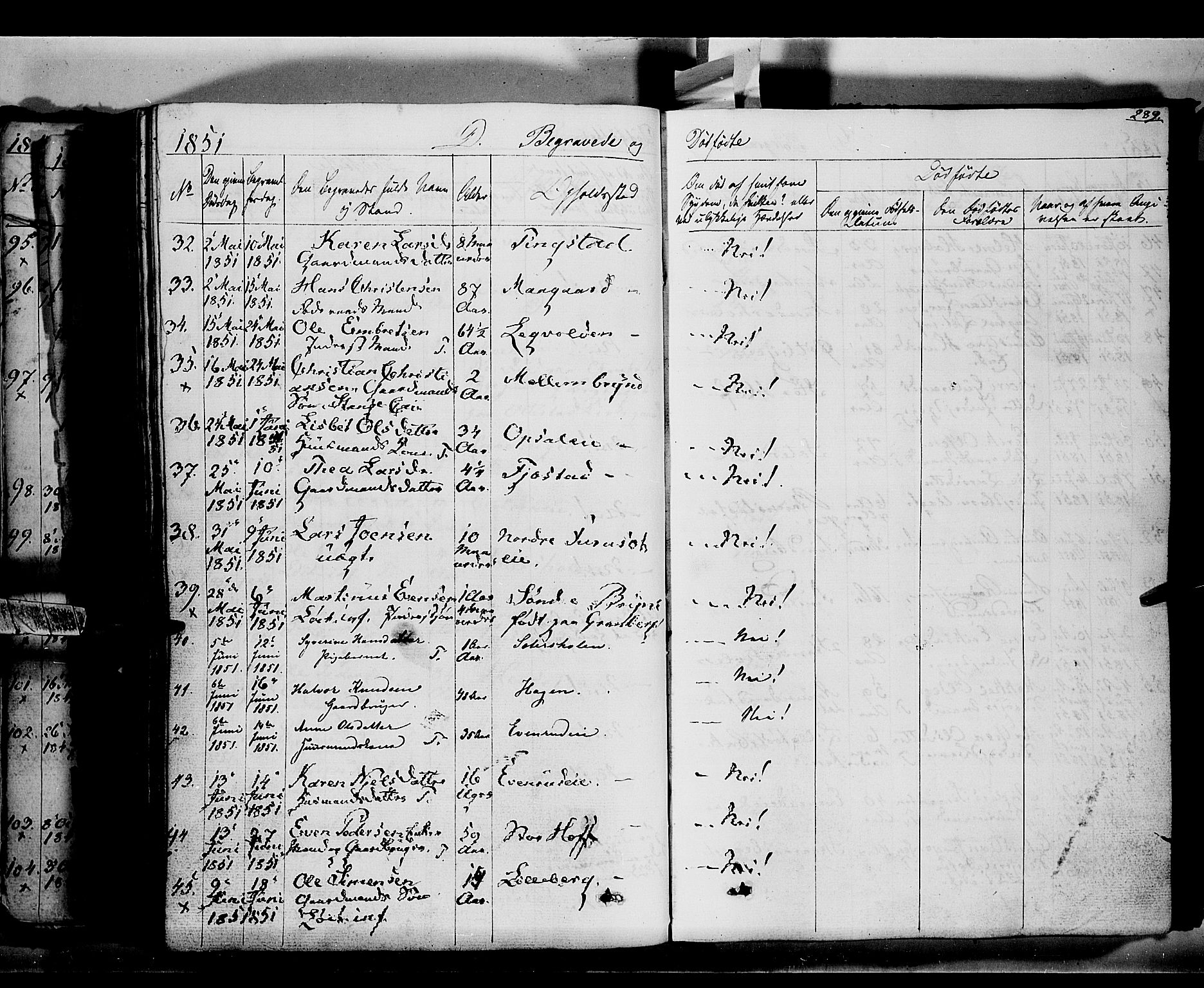 Romedal prestekontor, AV/SAH-PREST-004/K/L0004: Parish register (official) no. 4, 1847-1861, p. 289