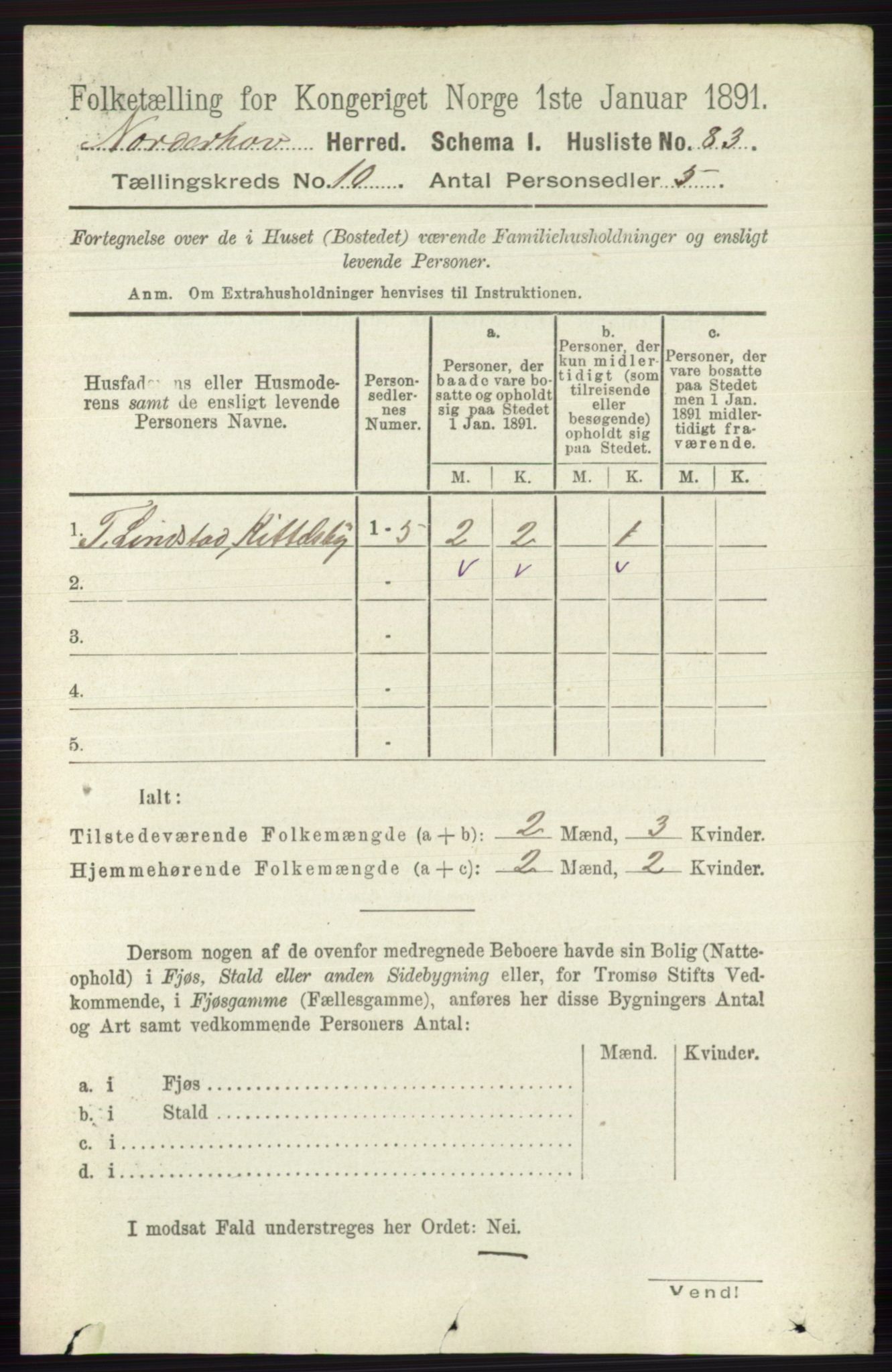 RA, 1891 census for 0613 Norderhov, 1891, p. 7507