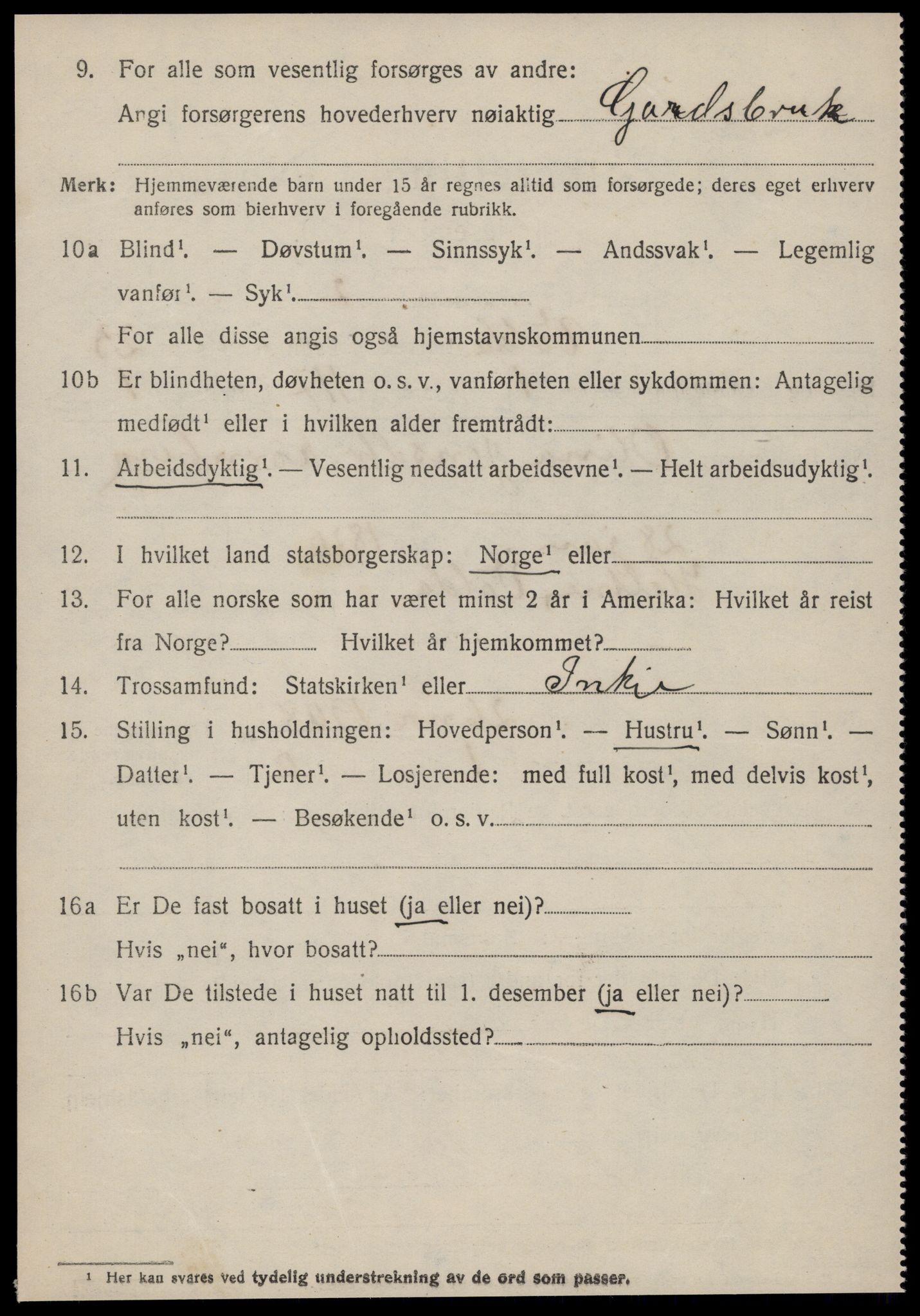 SAT, 1920 census for Volda, 1920, p. 11671