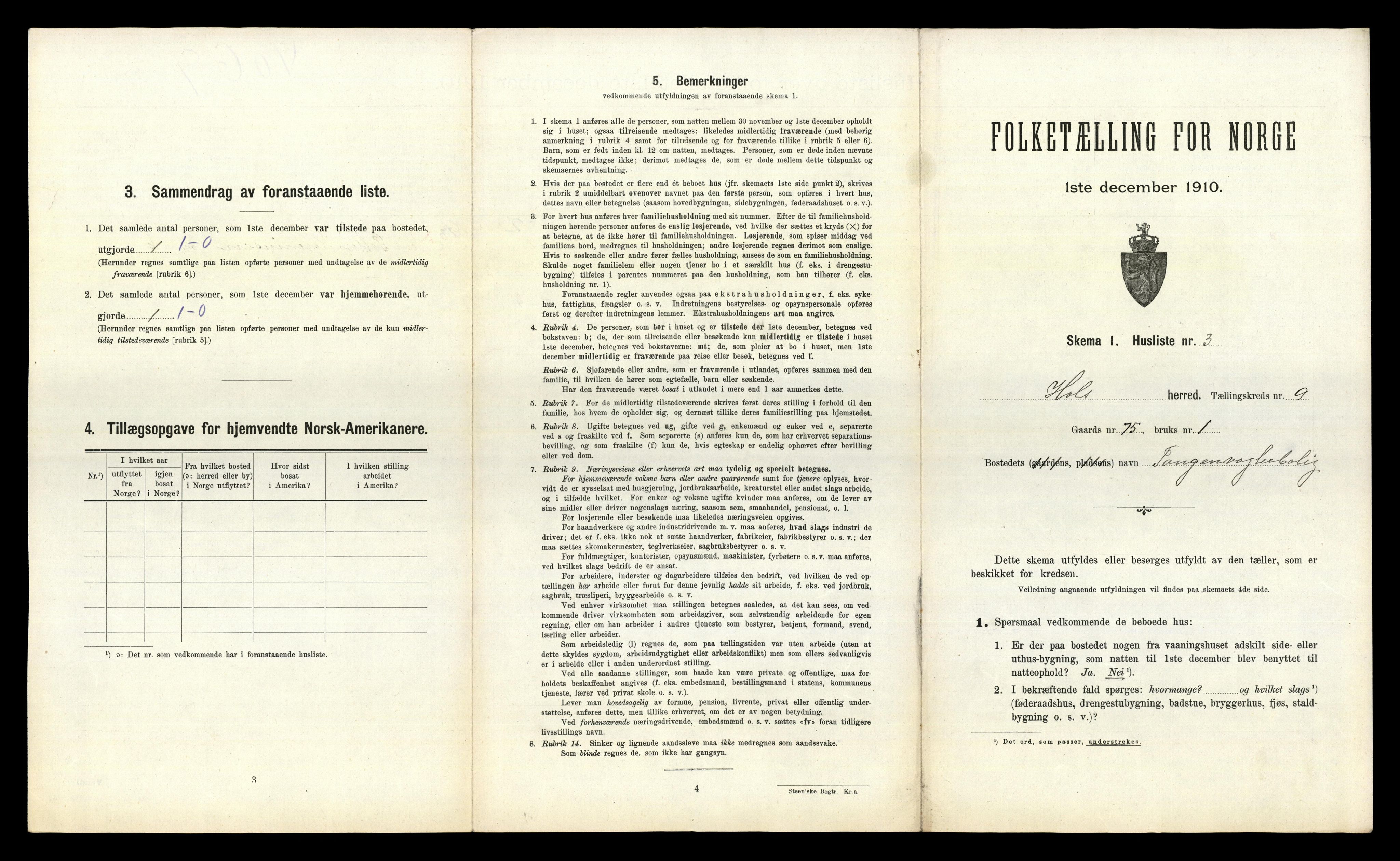 RA, 1910 census for Hol, 1910, p. 697