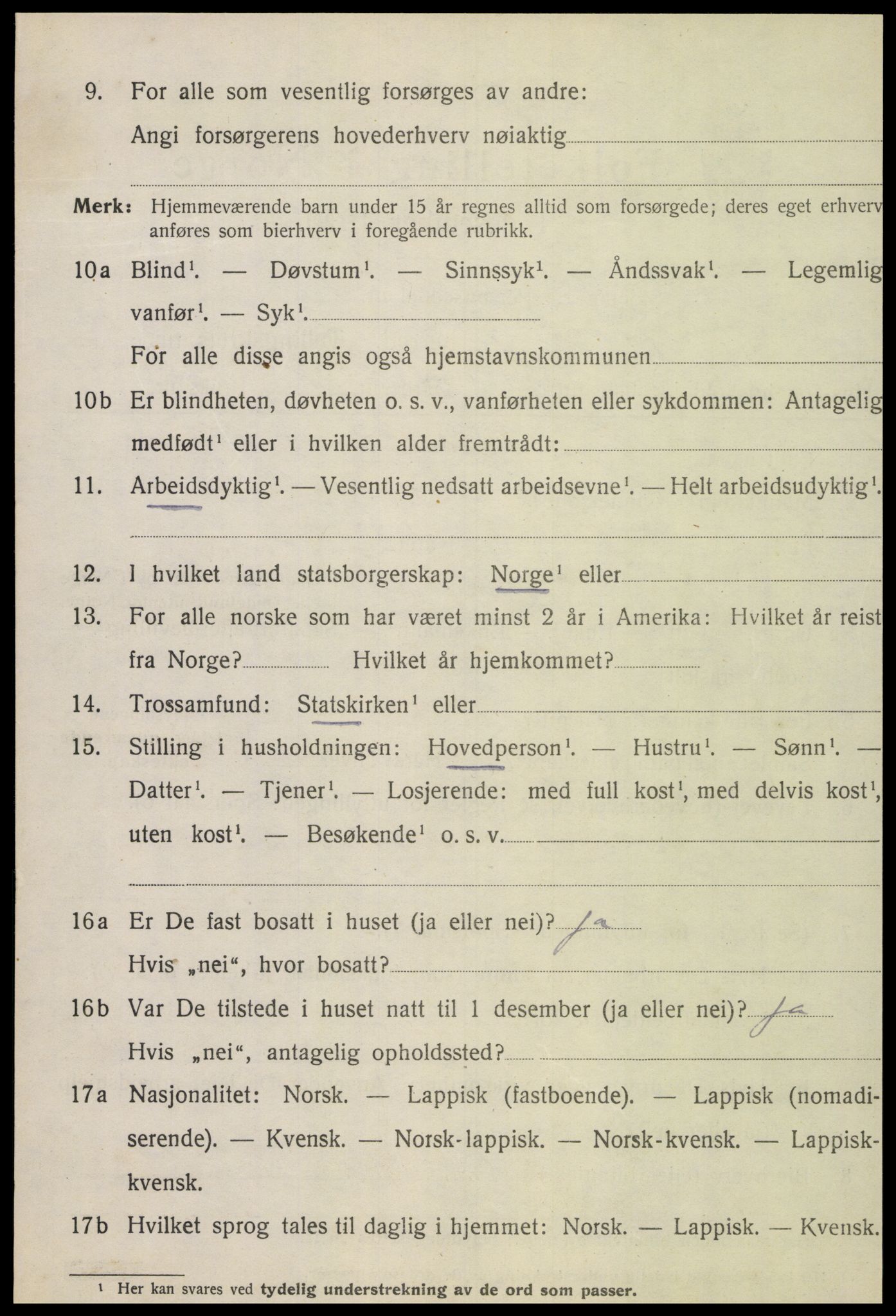 SAT, 1920 census for Flatanger, 1920, p. 2787