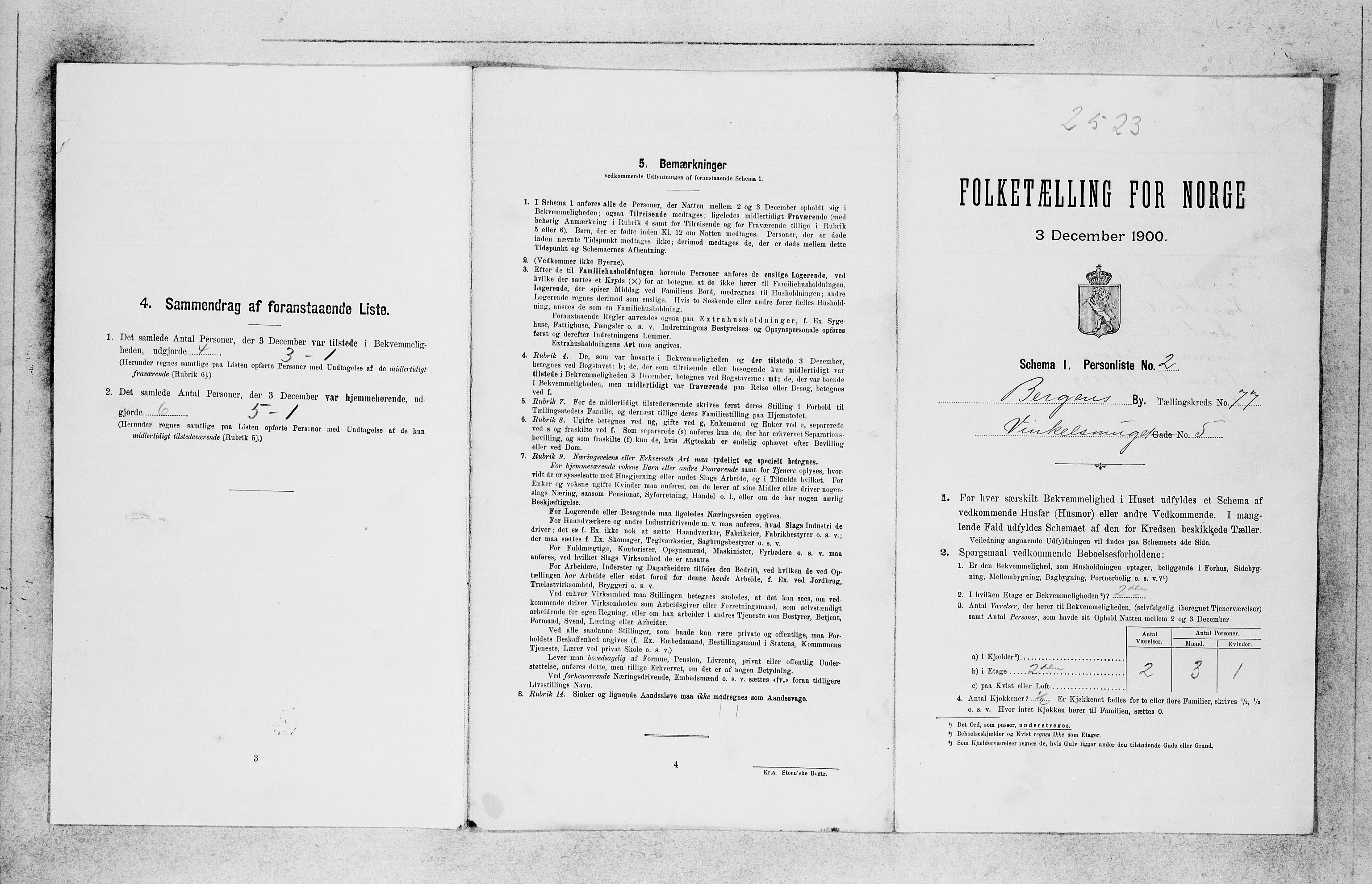 SAB, 1900 census for Bergen, 1900, p. 16133