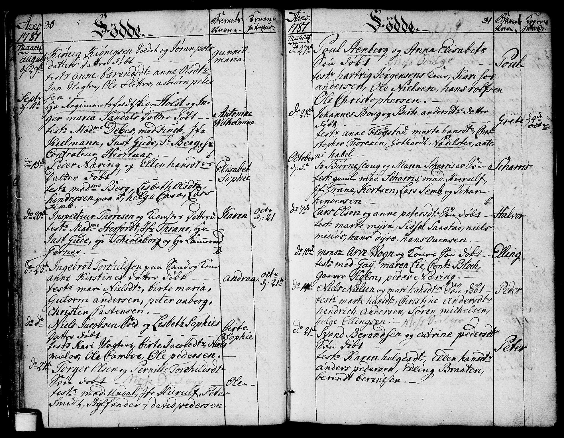 Moss prestekontor Kirkebøker, AV/SAO-A-2003/F/Fa/L0003: Parish register (official) no. I 3, 1779-1814, p. 30-31