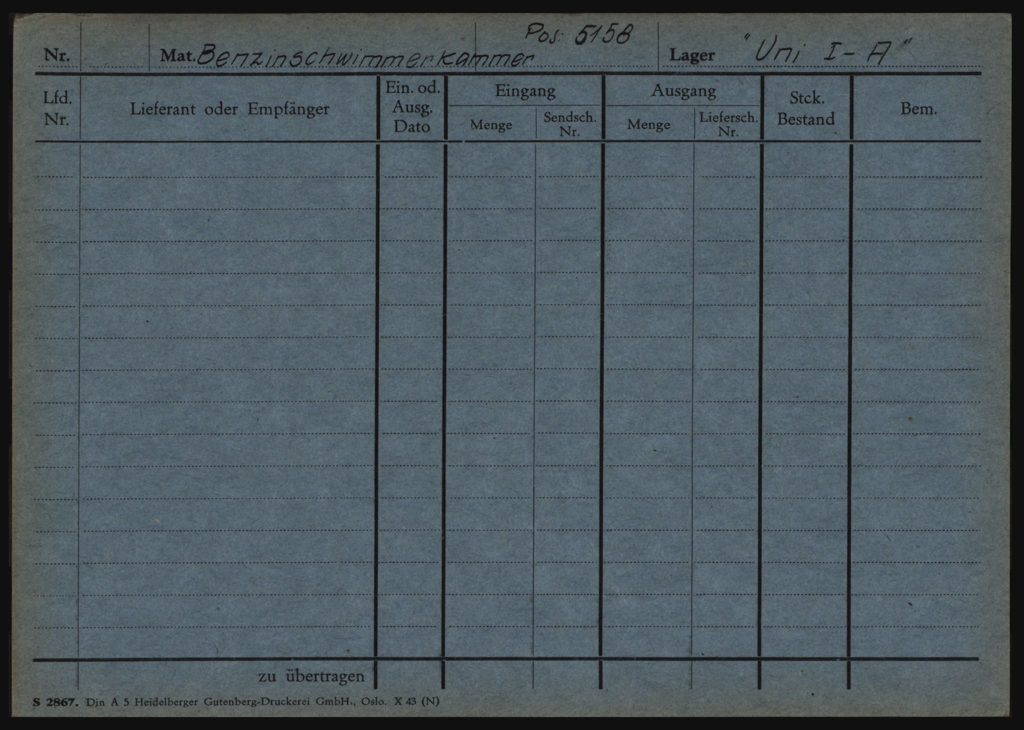 Tyske arkiver, Organisation Todt (OT), Einsatzgruppe Wiking, AV/RA-RAFA-2188/1/O/O12/L0002: Kartotek - Elektromaterial etc A-Z, 1940-1945, p. 50