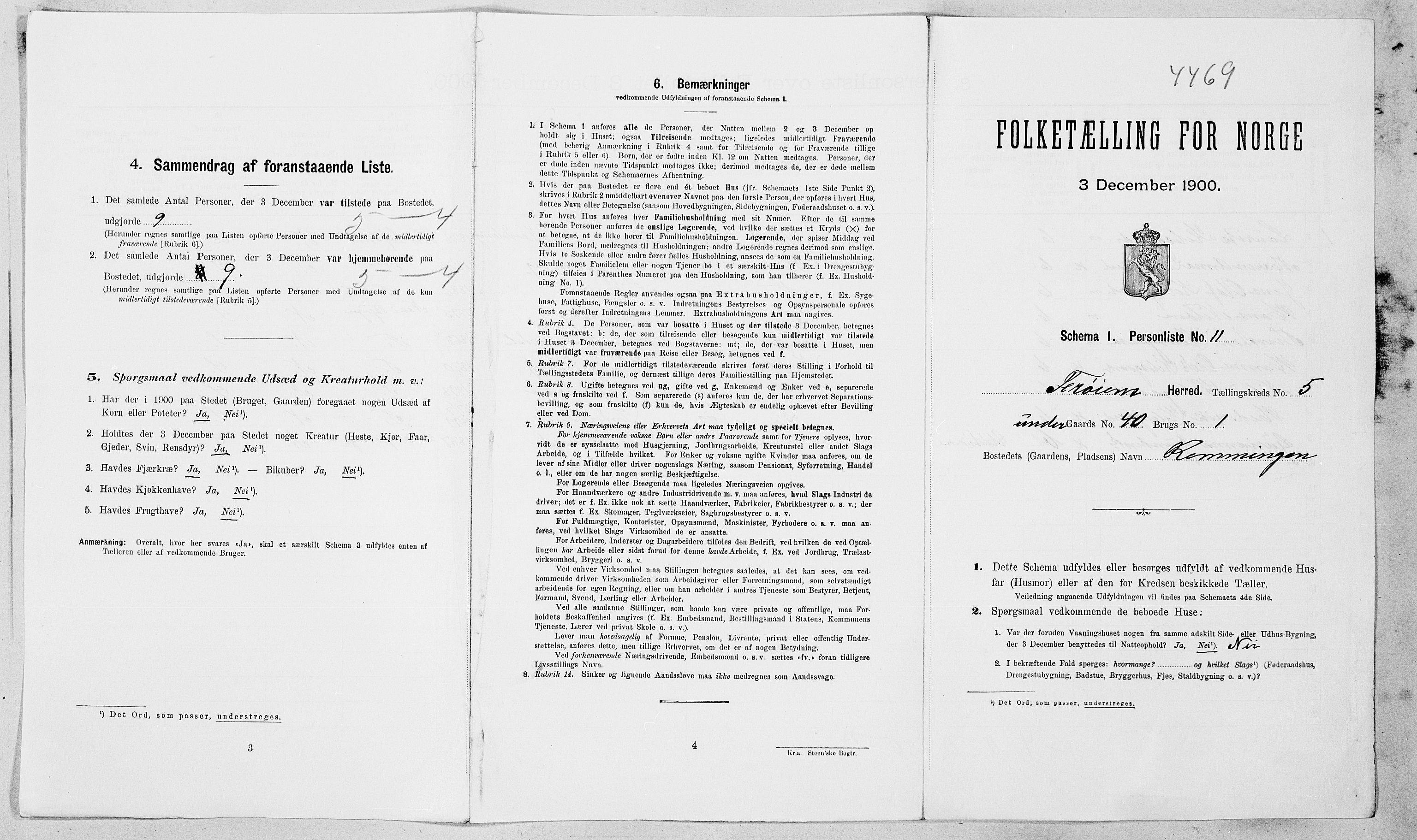 SAT, 1900 census for Frøya, 1900, p. 819