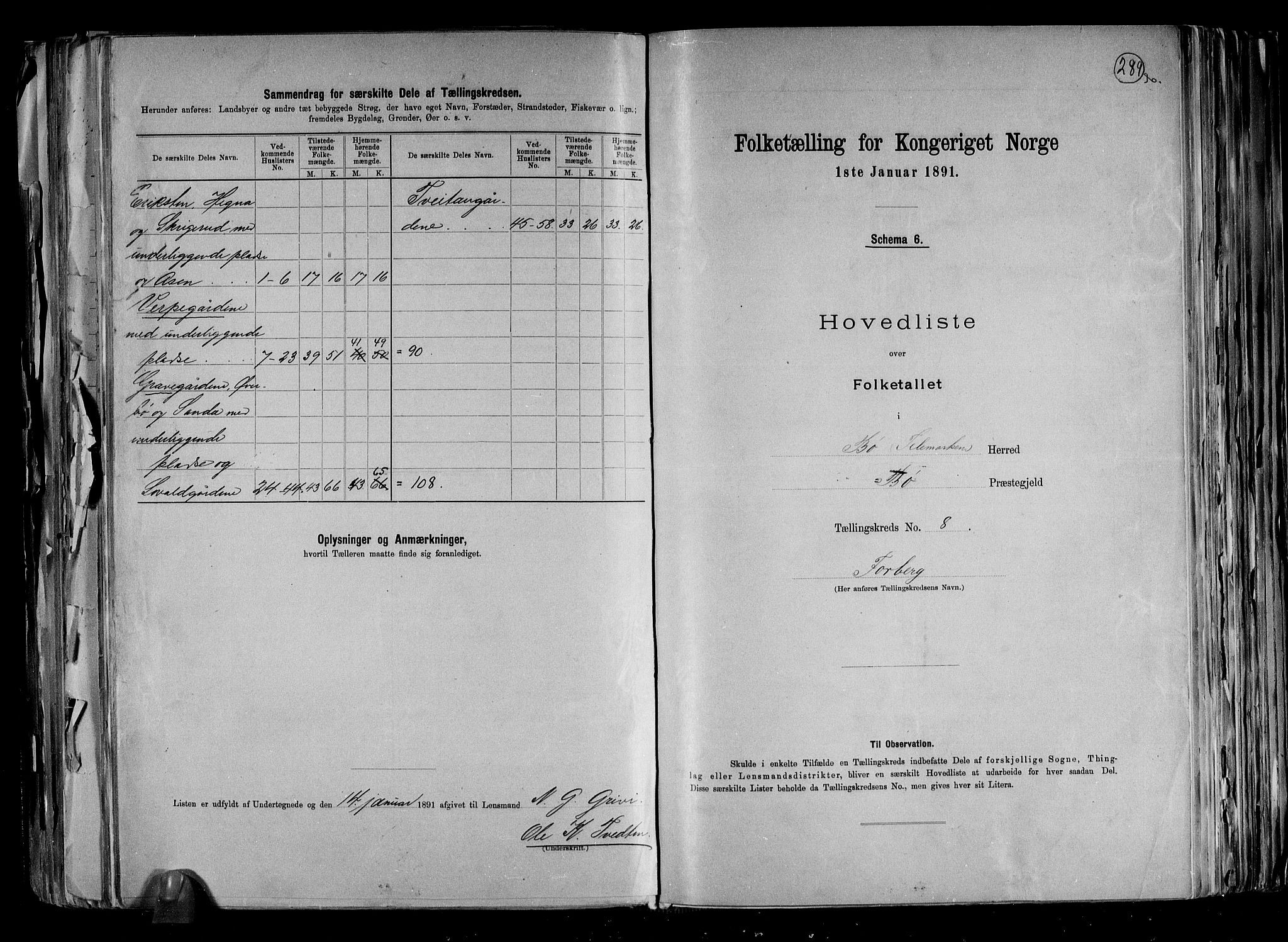 RA, 1891 census for 0821 Bø, 1891, p. 18