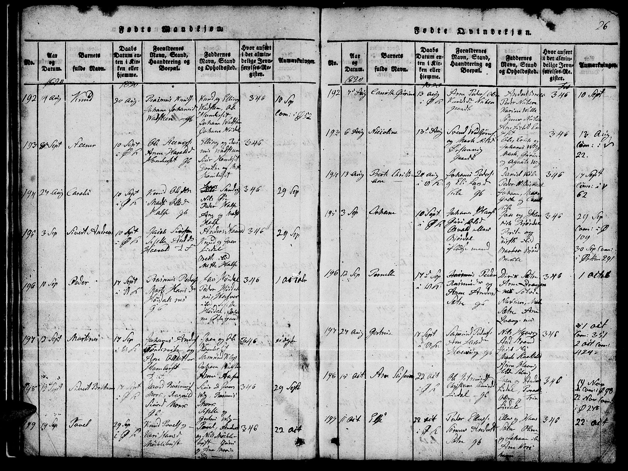 Ministerialprotokoller, klokkerbøker og fødselsregistre - Møre og Romsdal, AV/SAT-A-1454/511/L0155: Parish register (copy) no. 511C01, 1817-1829, p. 26