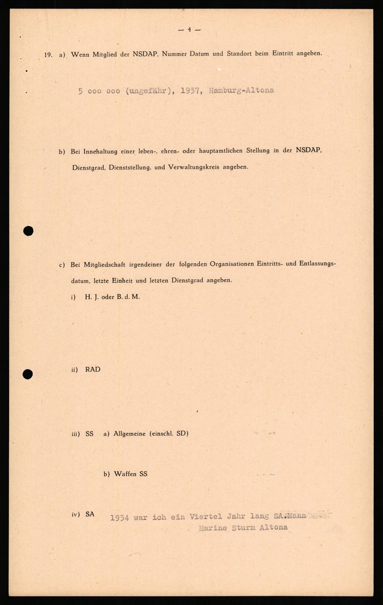 Forsvaret, Forsvarets overkommando II, AV/RA-RAFA-3915/D/Db/L0015: CI Questionaires. Tyske okkupasjonsstyrker i Norge. Tyskere., 1945-1946, p. 134