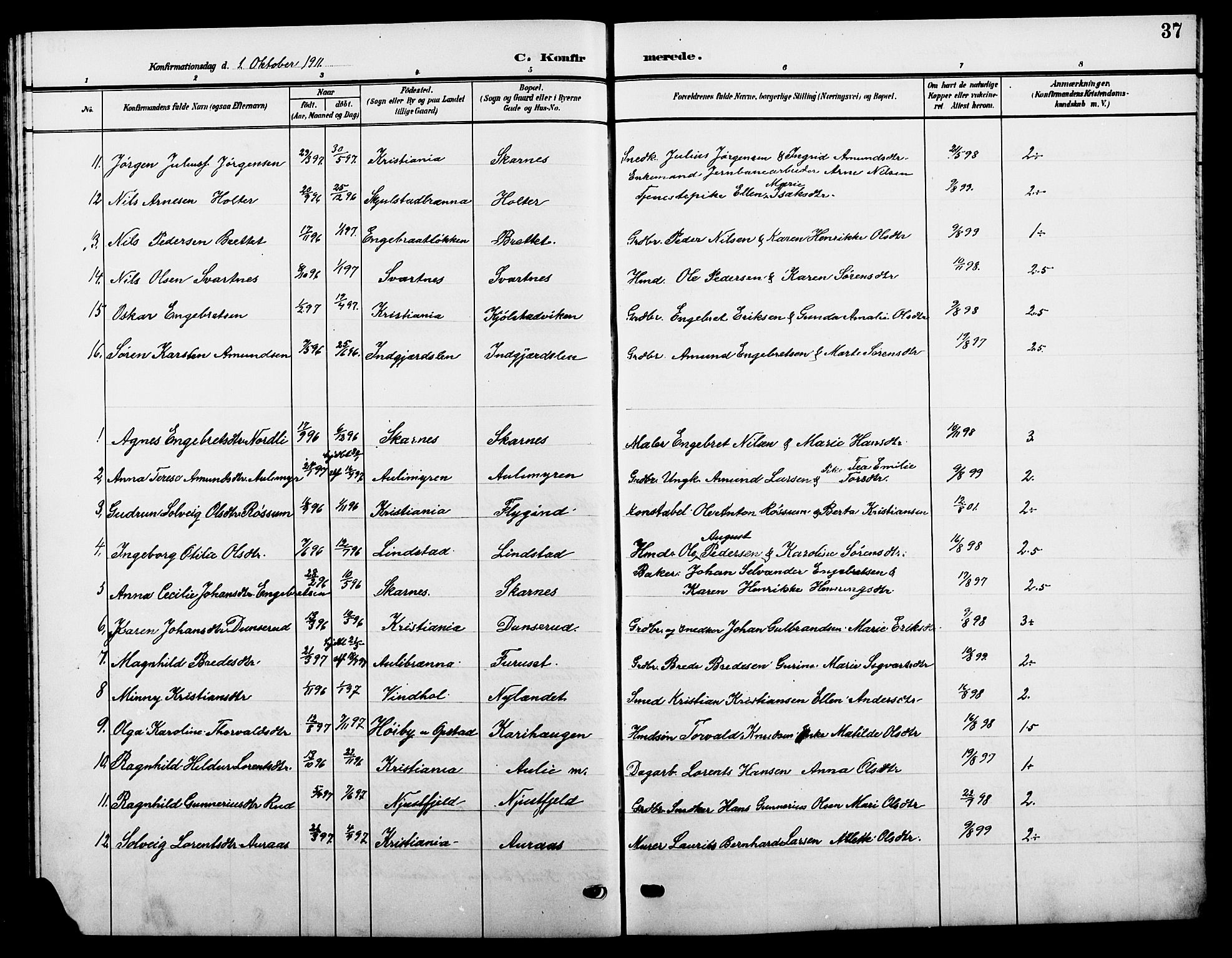 Sør-Odal prestekontor, AV/SAH-PREST-030/H/Ha/Hab/L0006: Parish register (copy) no. 6, 1906-1919, p. 37