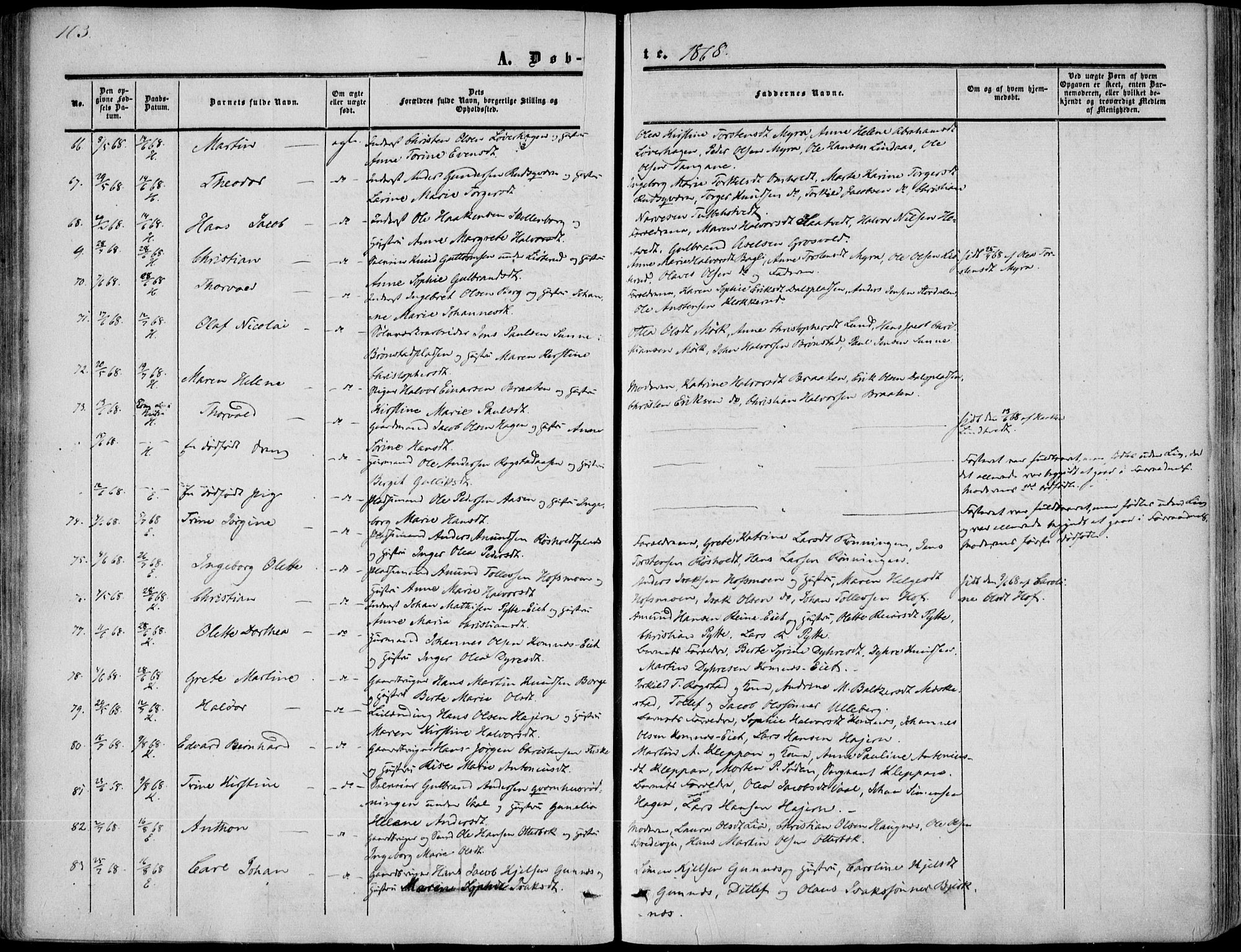 Sandsvær kirkebøker, AV/SAKO-A-244/F/Fa/L0006: Parish register (official) no. I 6, 1857-1868, p. 103