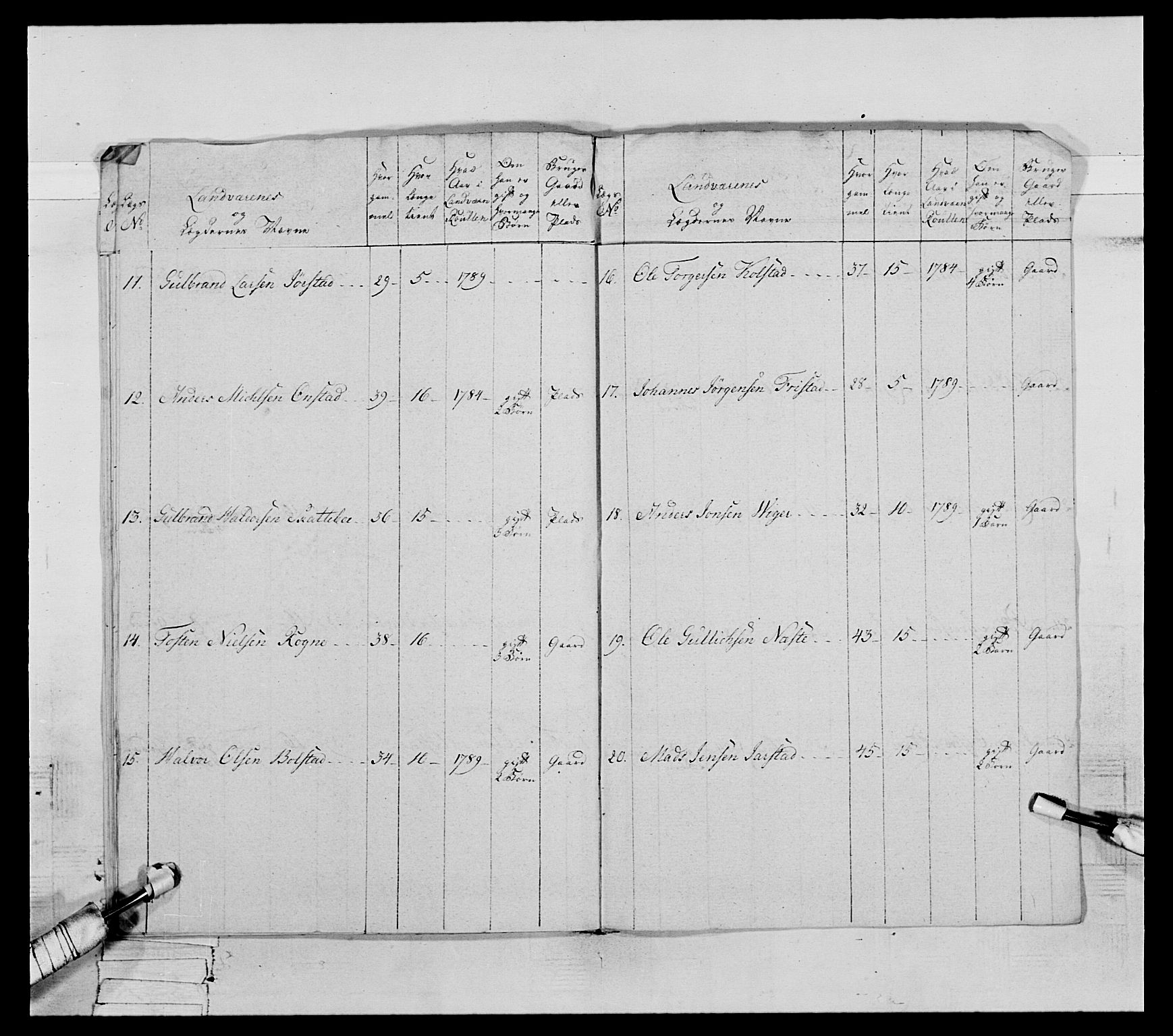 Generalitets- og kommissariatskollegiet, Det kongelige norske kommissariatskollegium, AV/RA-EA-5420/E/Eh/L0065: 2. Opplandske nasjonale infanteriregiment, 1786-1789, p. 552