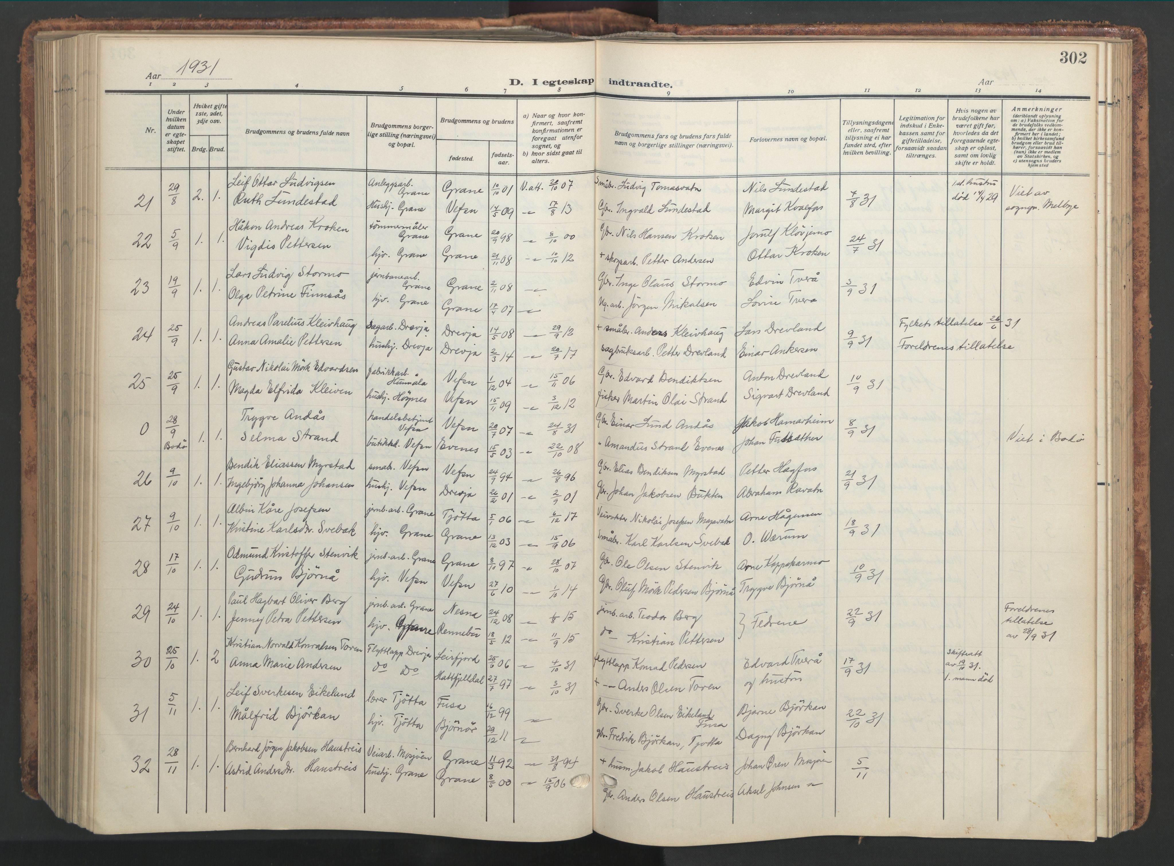 Ministerialprotokoller, klokkerbøker og fødselsregistre - Nordland, AV/SAT-A-1459/820/L0302: Parish register (copy) no. 820C04, 1917-1948, p. 302