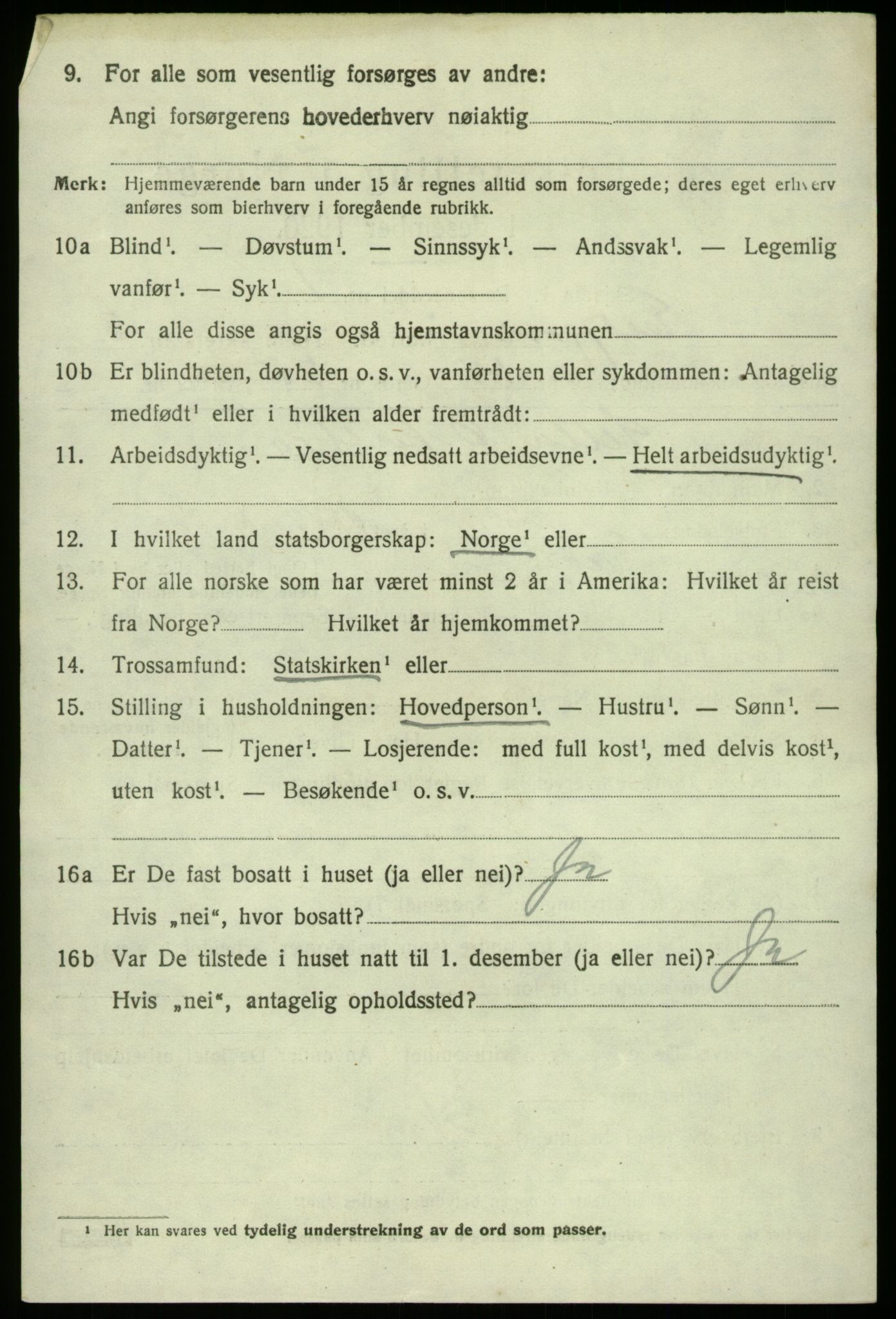 SAB, 1920 census for Eidfjord, 1920, p. 1335