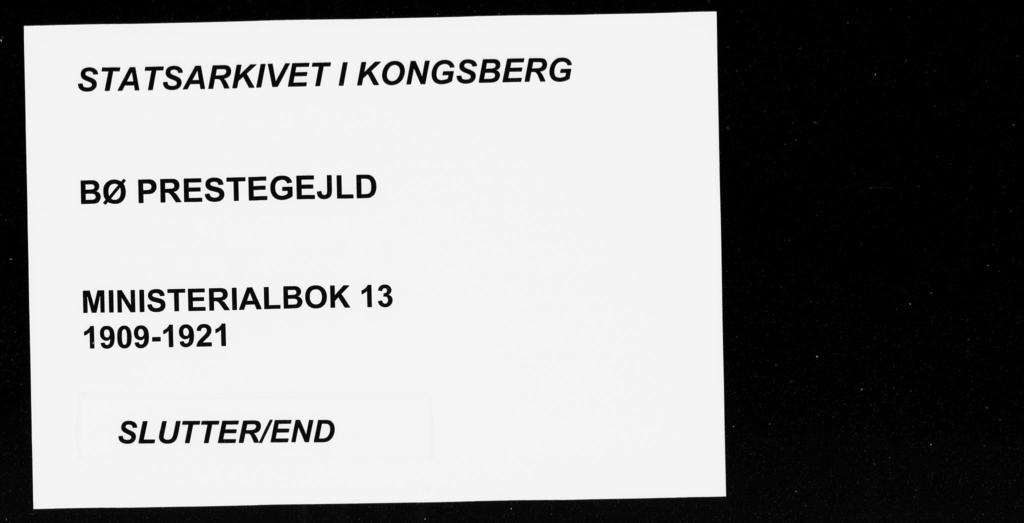 Bø kirkebøker, AV/SAKO-A-257/F/Fa/L0013: Parish register (official) no. 13, 1909-1921