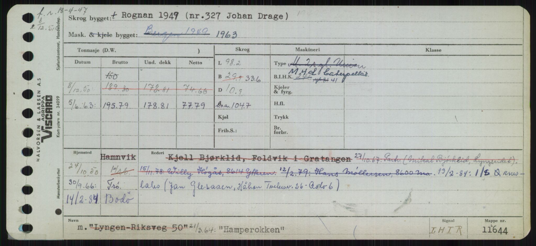 Sjøfartsdirektoratet med forløpere, Skipsmålingen, RA/S-1627/H/Ha/L0002/0002: Fartøy, Eik-Hill / Fartøy, G-Hill, p. 433