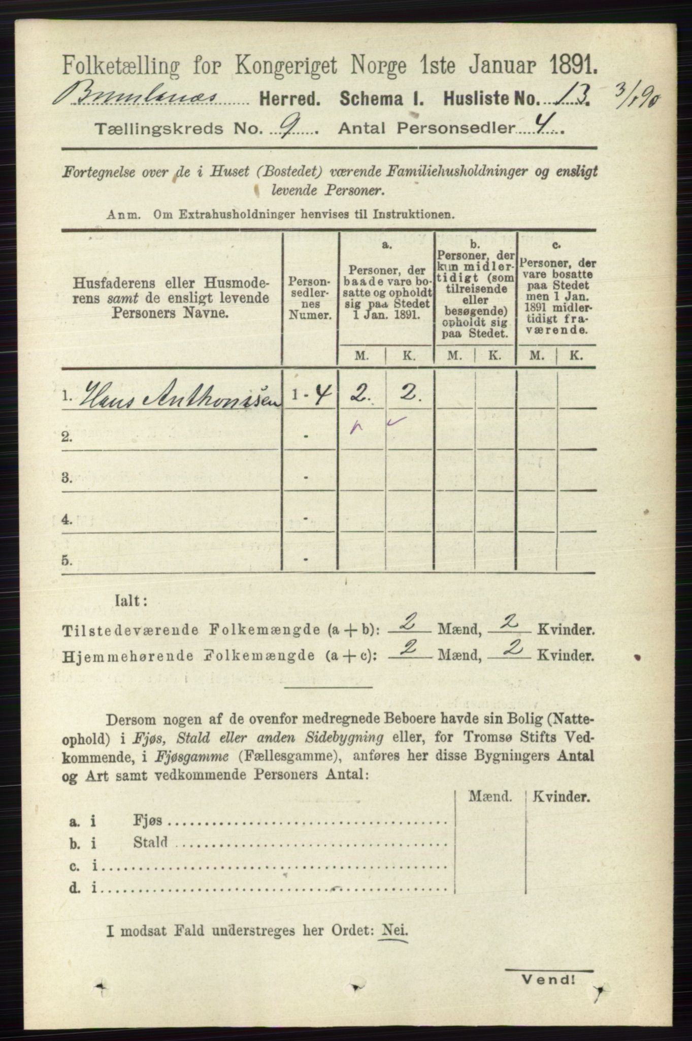 RA, 1891 census for 0726 Brunlanes, 1891, p. 4033