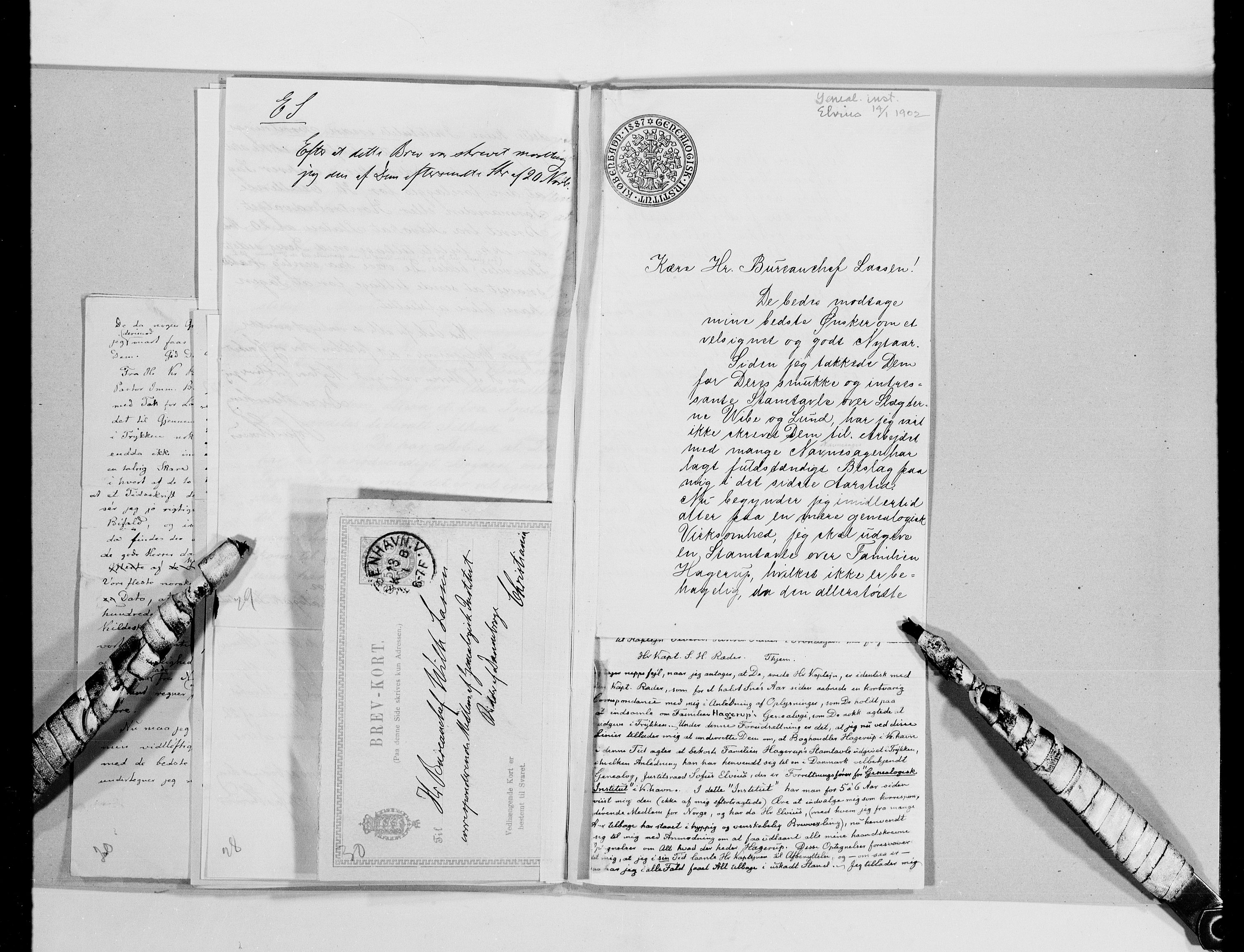 Lassens samlinger, AV/RA-PA-0051/G/L0097: Alfabetisk ordnede brev til Wilhelm Lassen: Fabritius - Grønvold, 1815-1907, p. 124