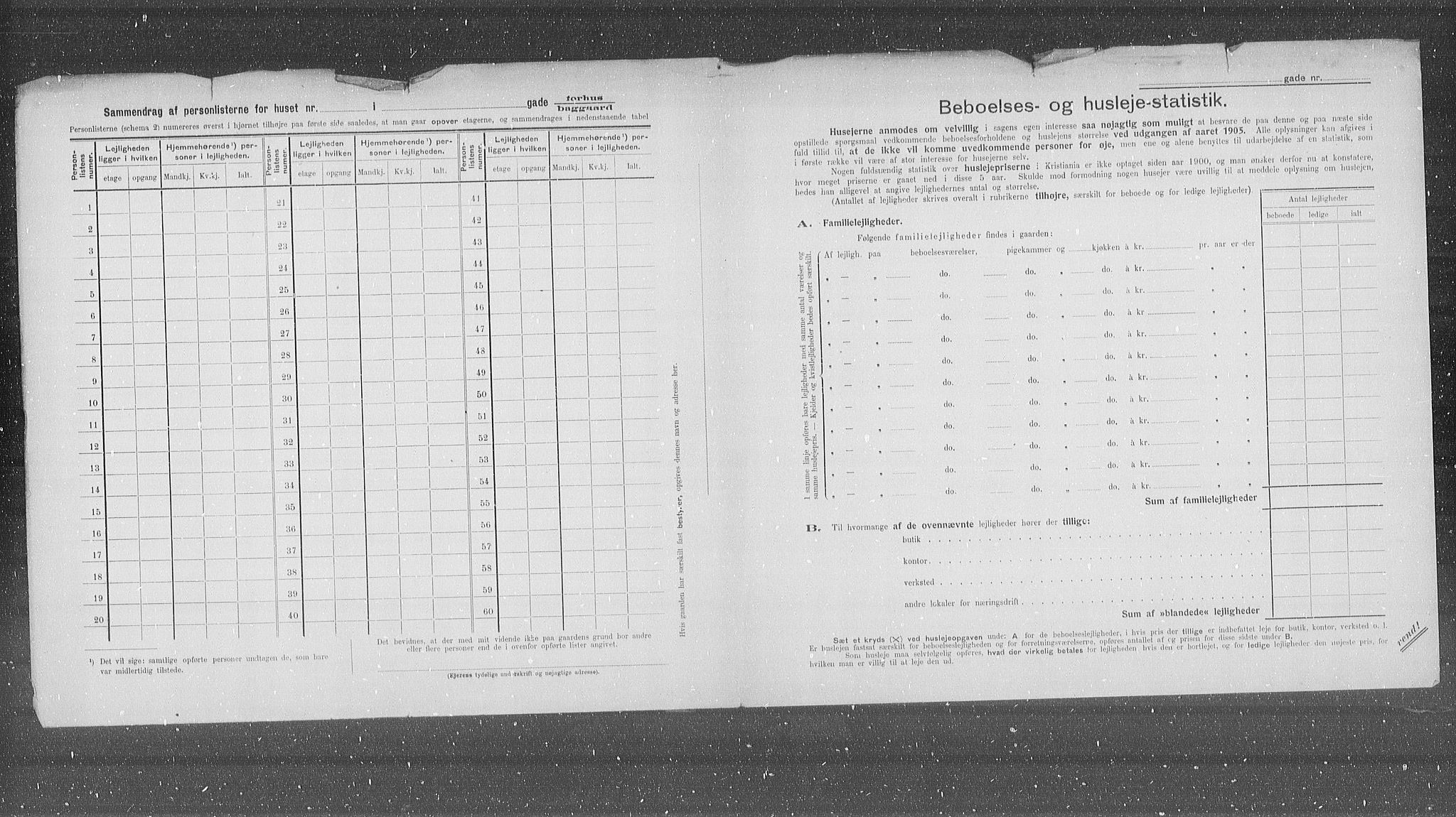 OBA, Municipal Census 1905 for Kristiania, 1905, p. 37581