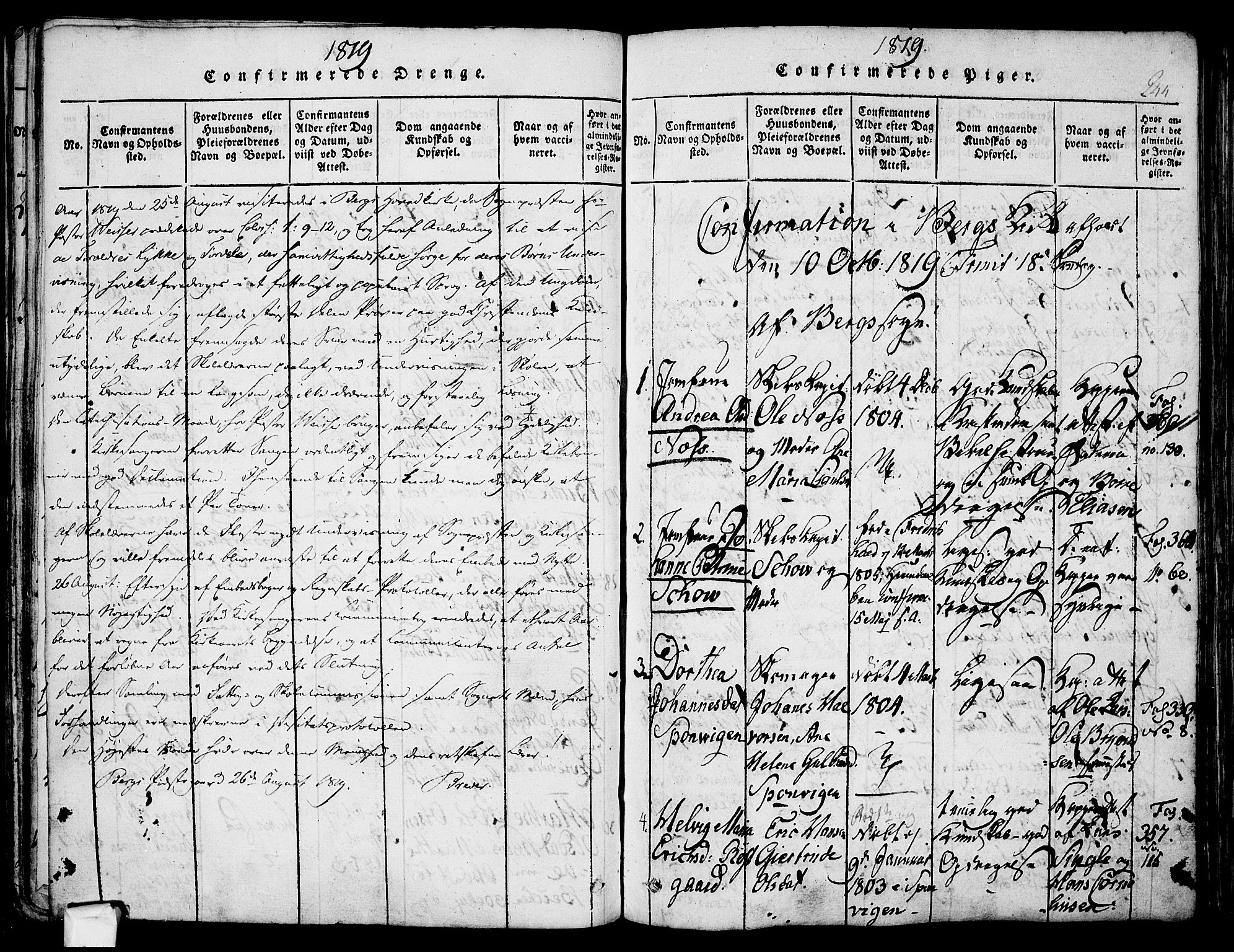 Berg prestekontor Kirkebøker, AV/SAO-A-10902/F/Fa/L0002: Parish register (official) no. I 2, 1815-1831, p. 244