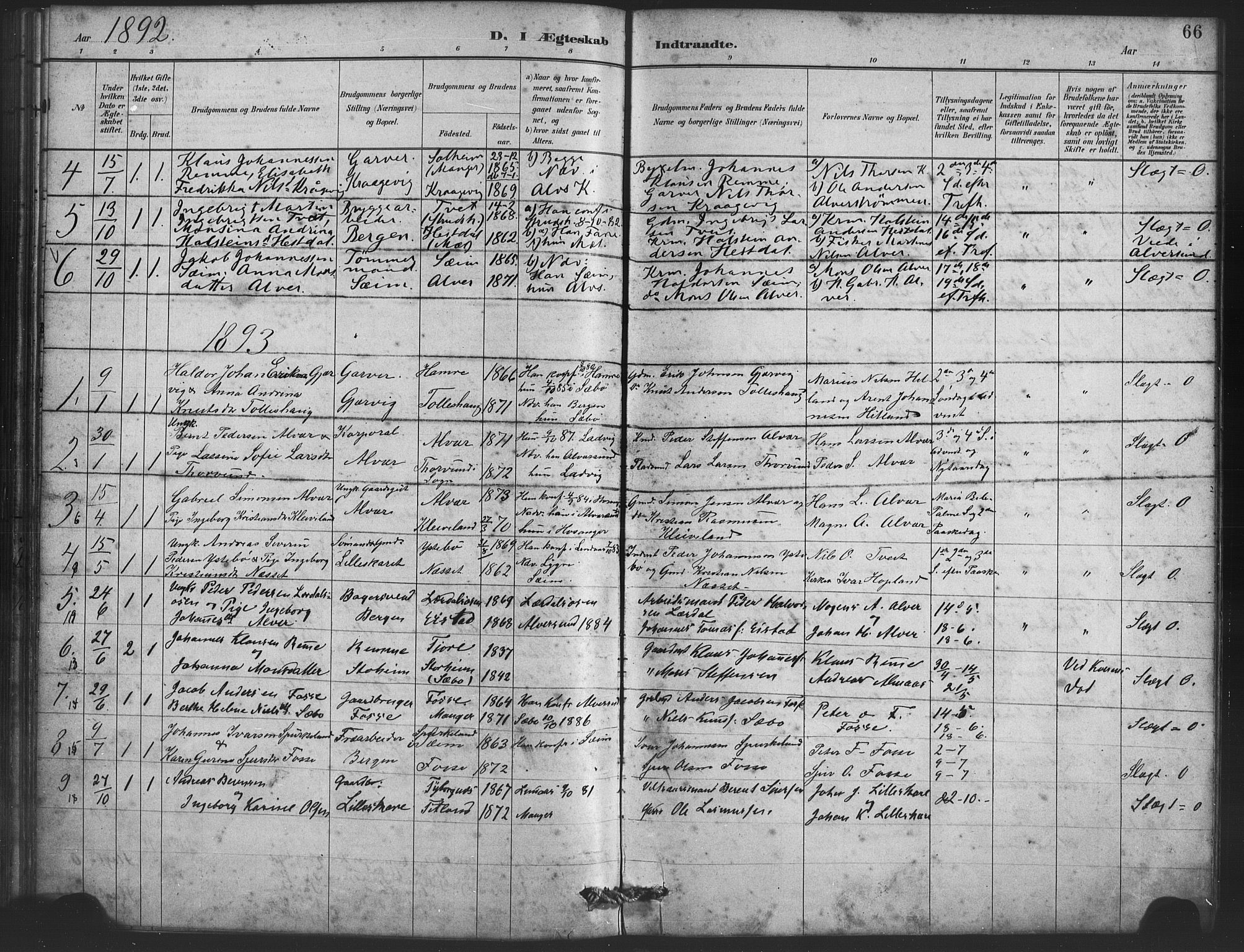 Alversund Sokneprestembete, SAB/A-73901/H/Ha/Haa/Haaa/L0001: Parish register (official) no. A 1, 1882-1896, p. 66
