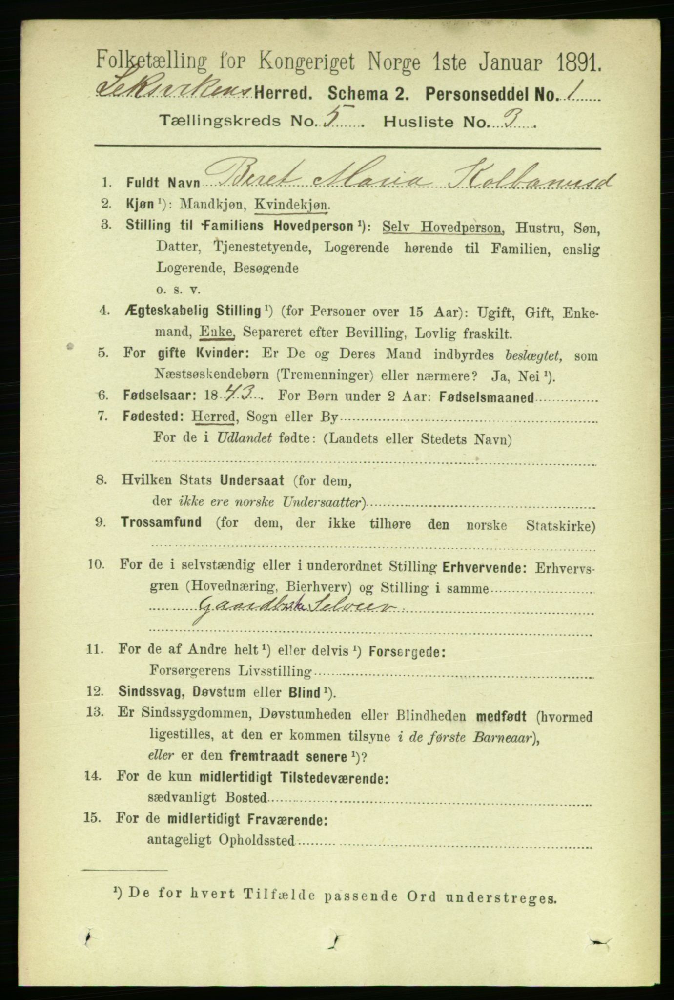 RA, 1891 census for 1718 Leksvik, 1891, p. 2556