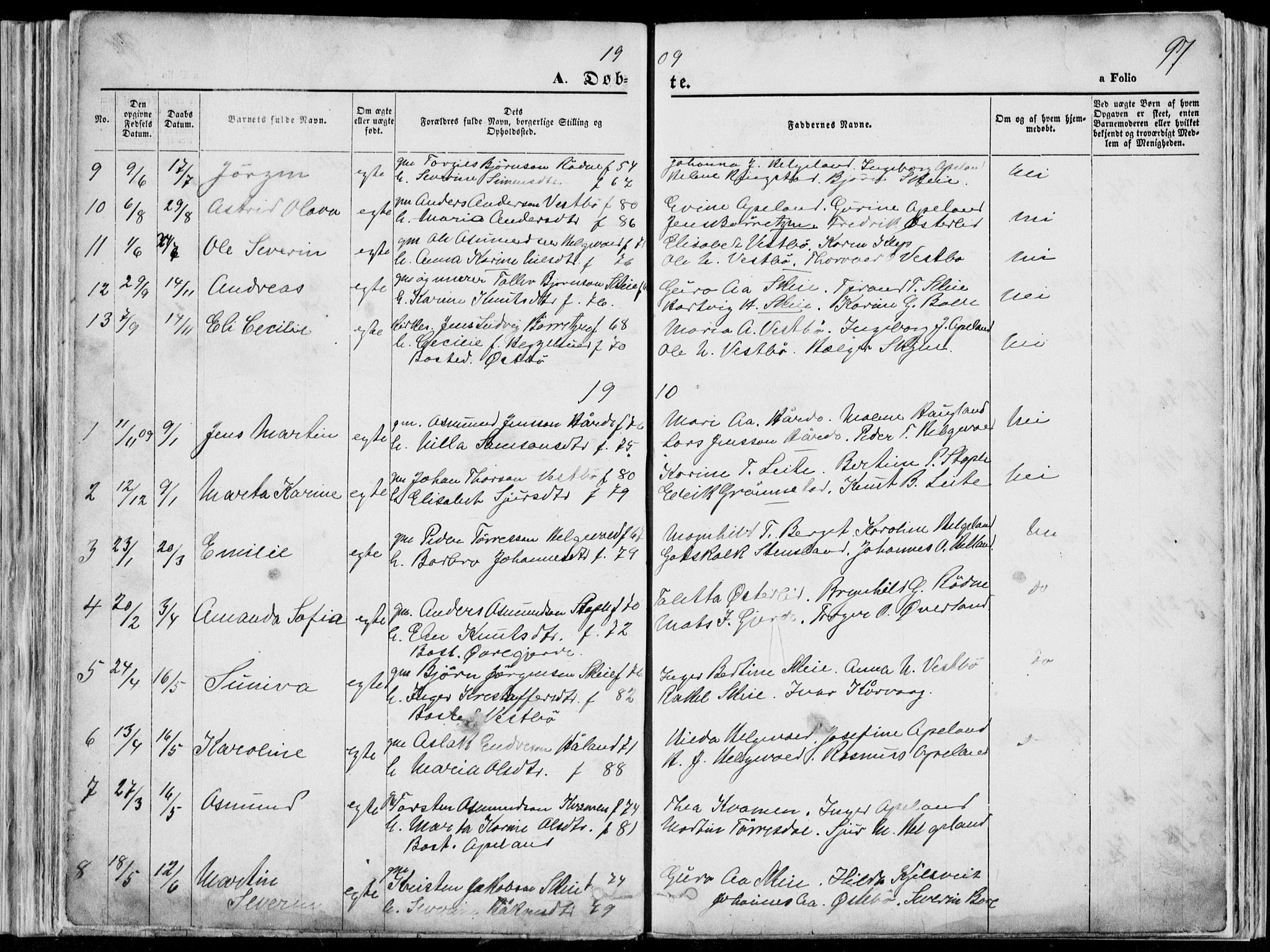 Vikedal sokneprestkontor, SAST/A-101840/01/V: Parish register (copy) no. B 10, 1864-1926, p. 97