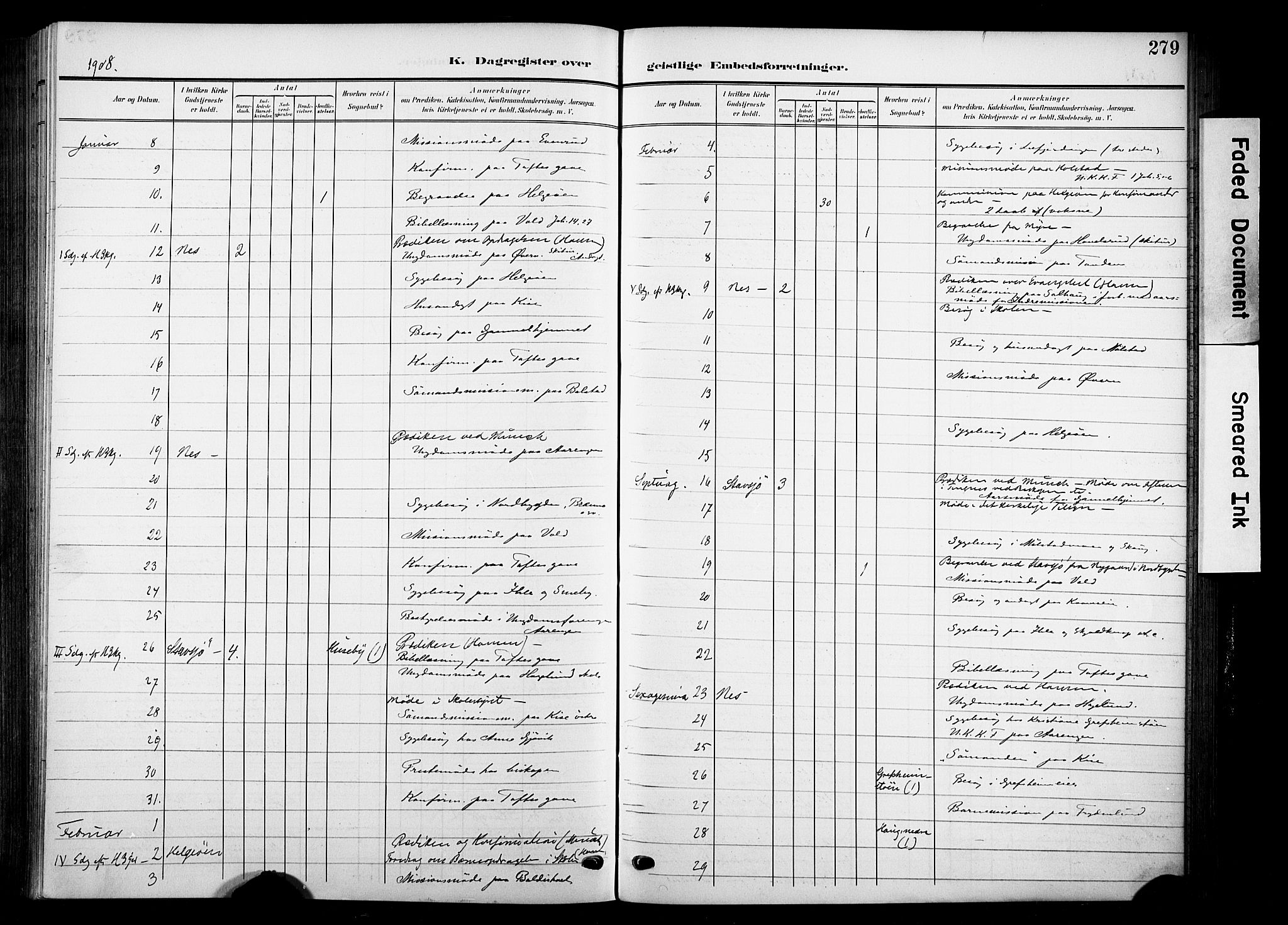 Nes prestekontor, Hedmark, AV/SAH-PREST-020/K/Ka/L0014: Parish register (official) no. 14, 1906-1929, p. 279