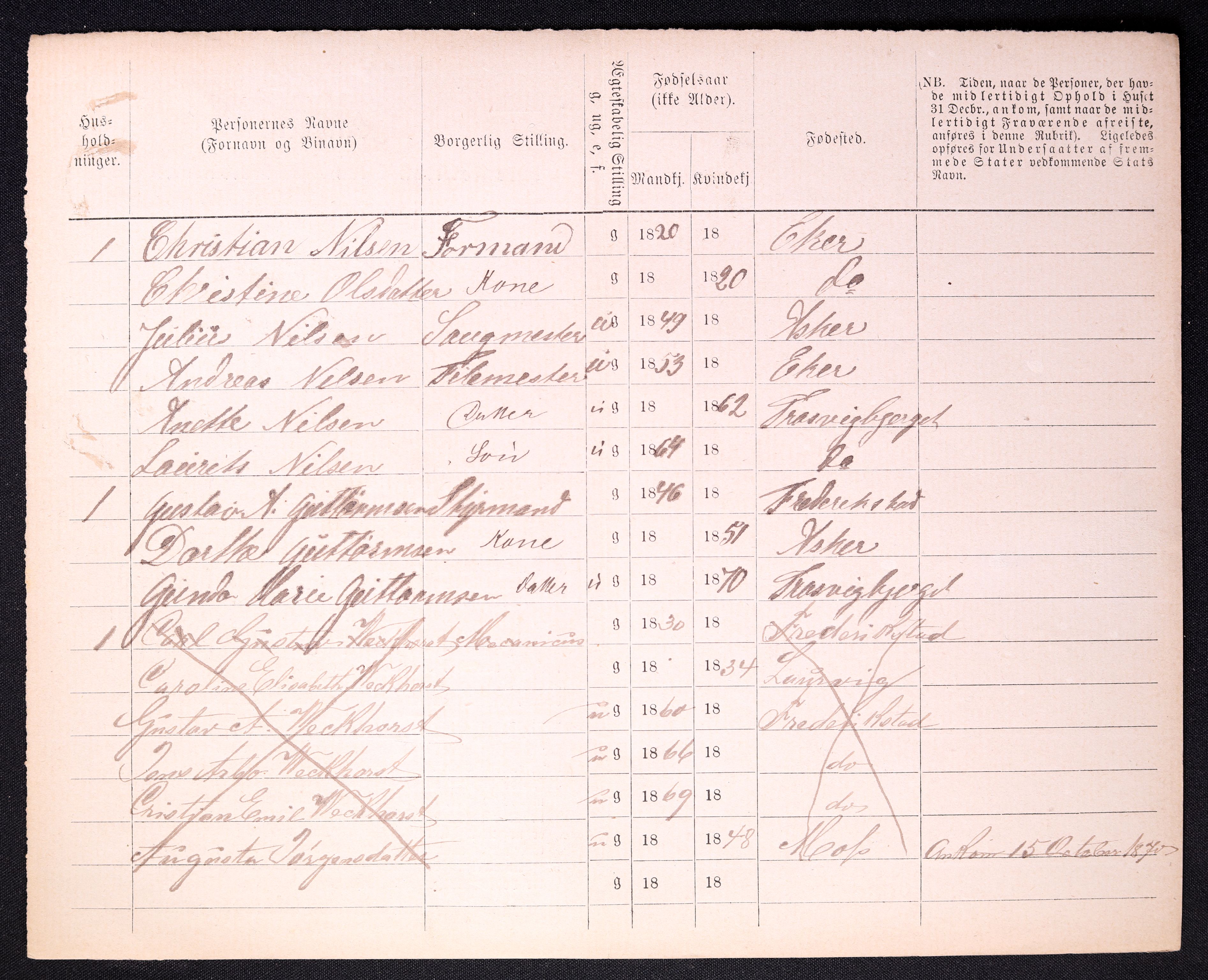 RA, 1870 census for 0103 Fredrikstad, 1870, p. 1552