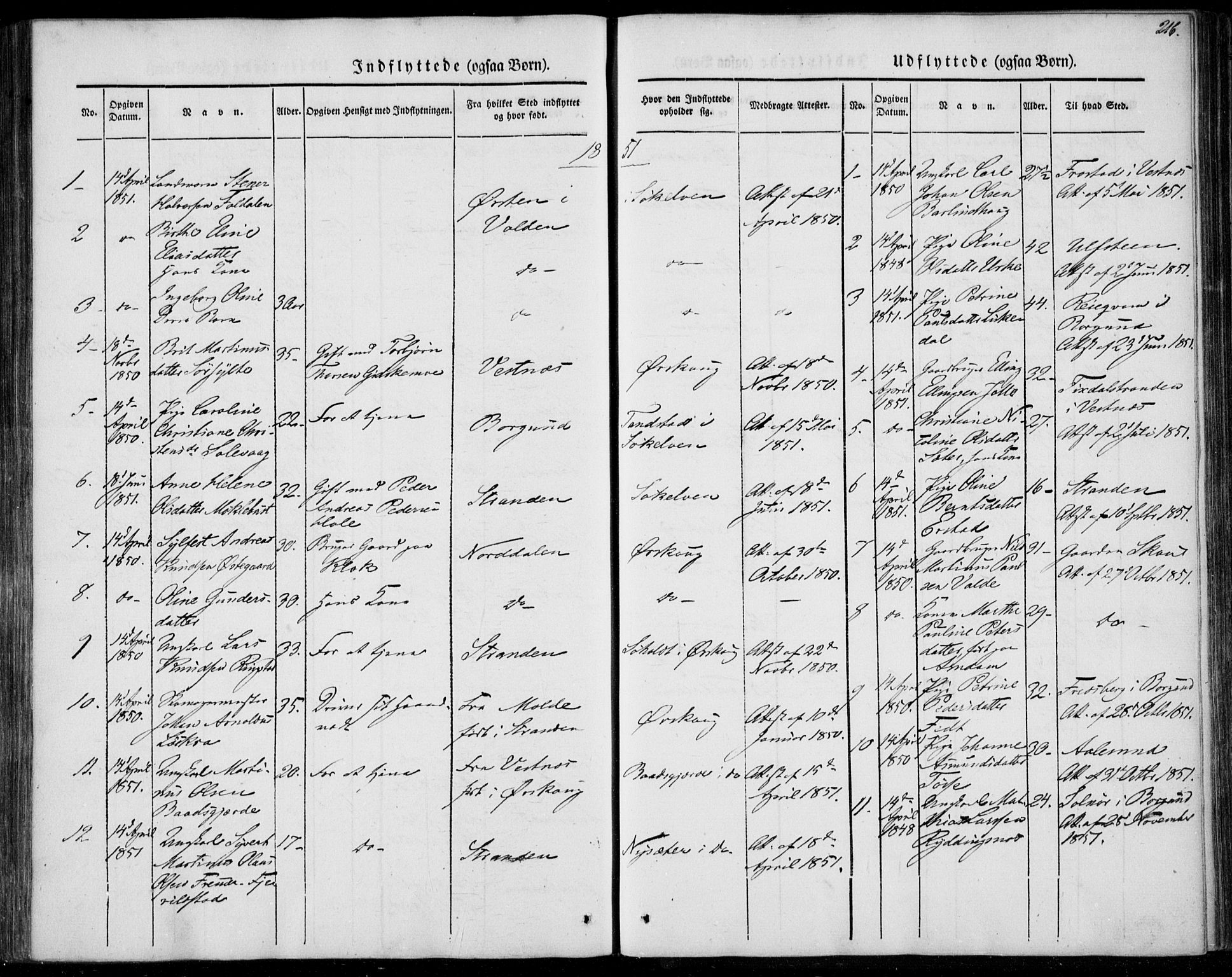 Ministerialprotokoller, klokkerbøker og fødselsregistre - Møre og Romsdal, SAT/A-1454/522/L0312: Parish register (official) no. 522A07, 1843-1851, p. 216