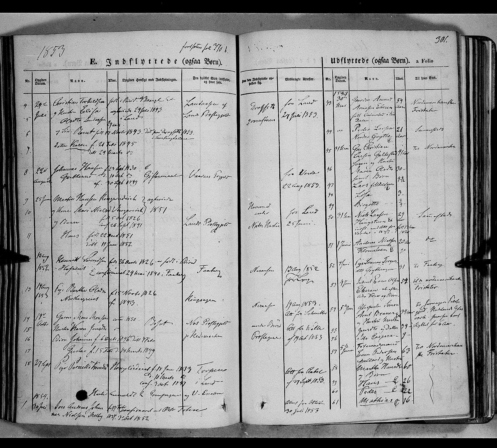 Biri prestekontor, SAH/PREST-096/H/Ha/Haa/L0005: Parish register (official) no. 5, 1843-1854, p. 301