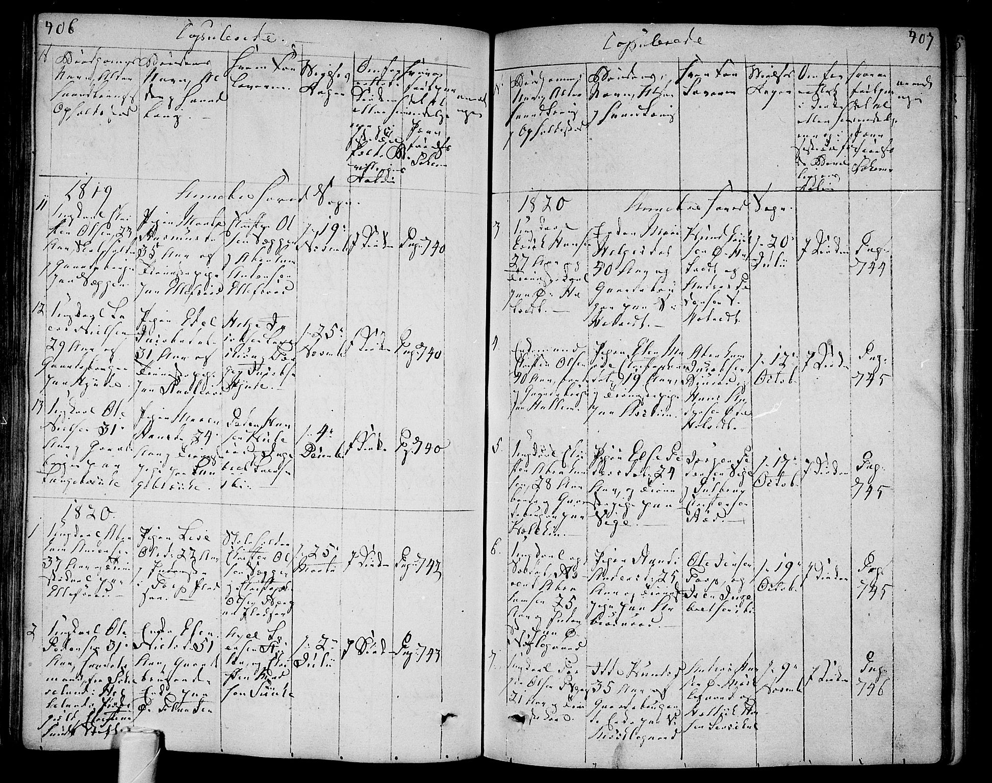 Andebu kirkebøker, AV/SAKO-A-336/F/Fa/L0003: Parish register (official) no. 3 /1, 1803-1828, p. 406-407