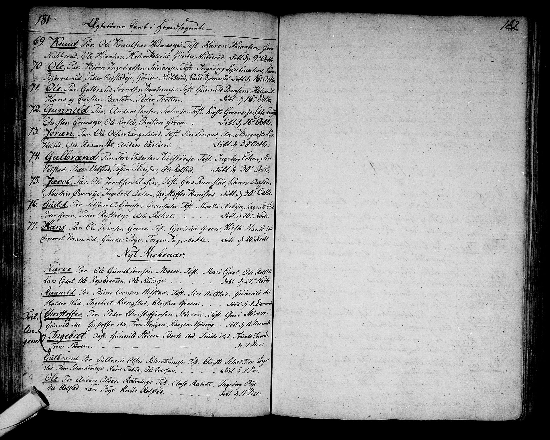Sigdal kirkebøker, SAKO/A-245/F/Fa/L0003: Parish register (official) no. I 3, 1793-1811, p. 181-182