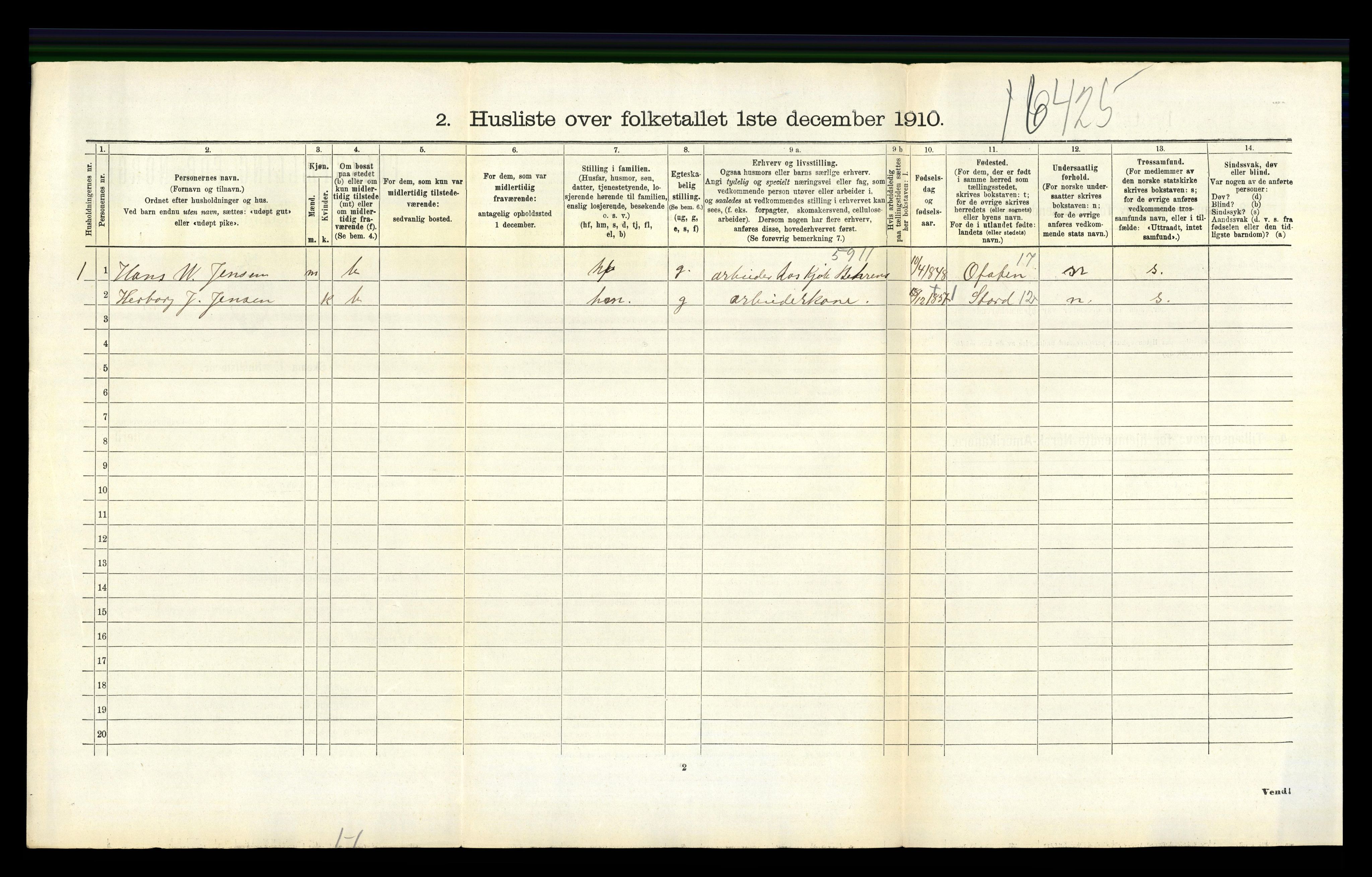 RA, 1910 census for Askøy, 1910, p. 1891