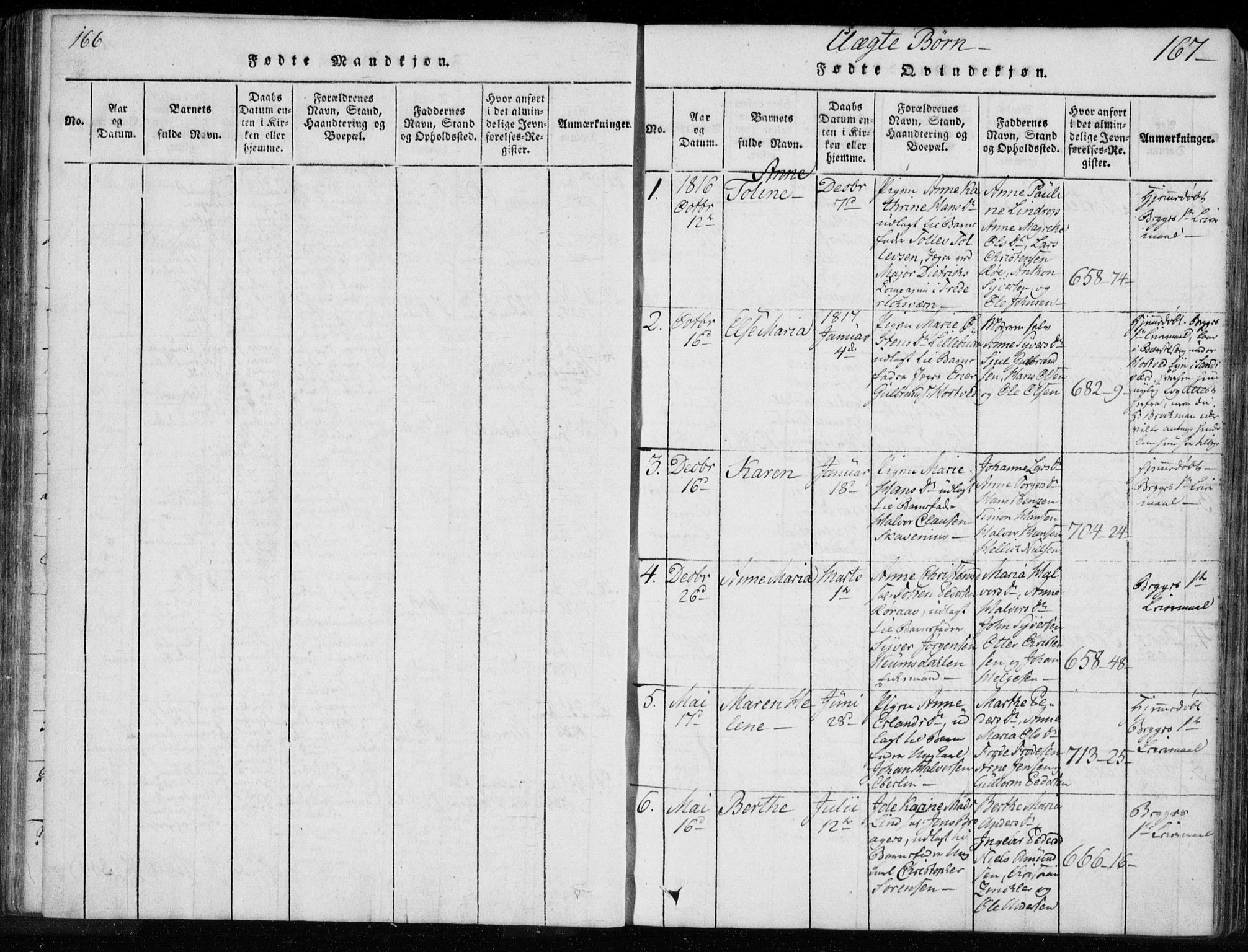 Kongsberg kirkebøker, SAKO/A-22/F/Fa/L0008: Parish register (official) no. I 8, 1816-1839, p. 166-167