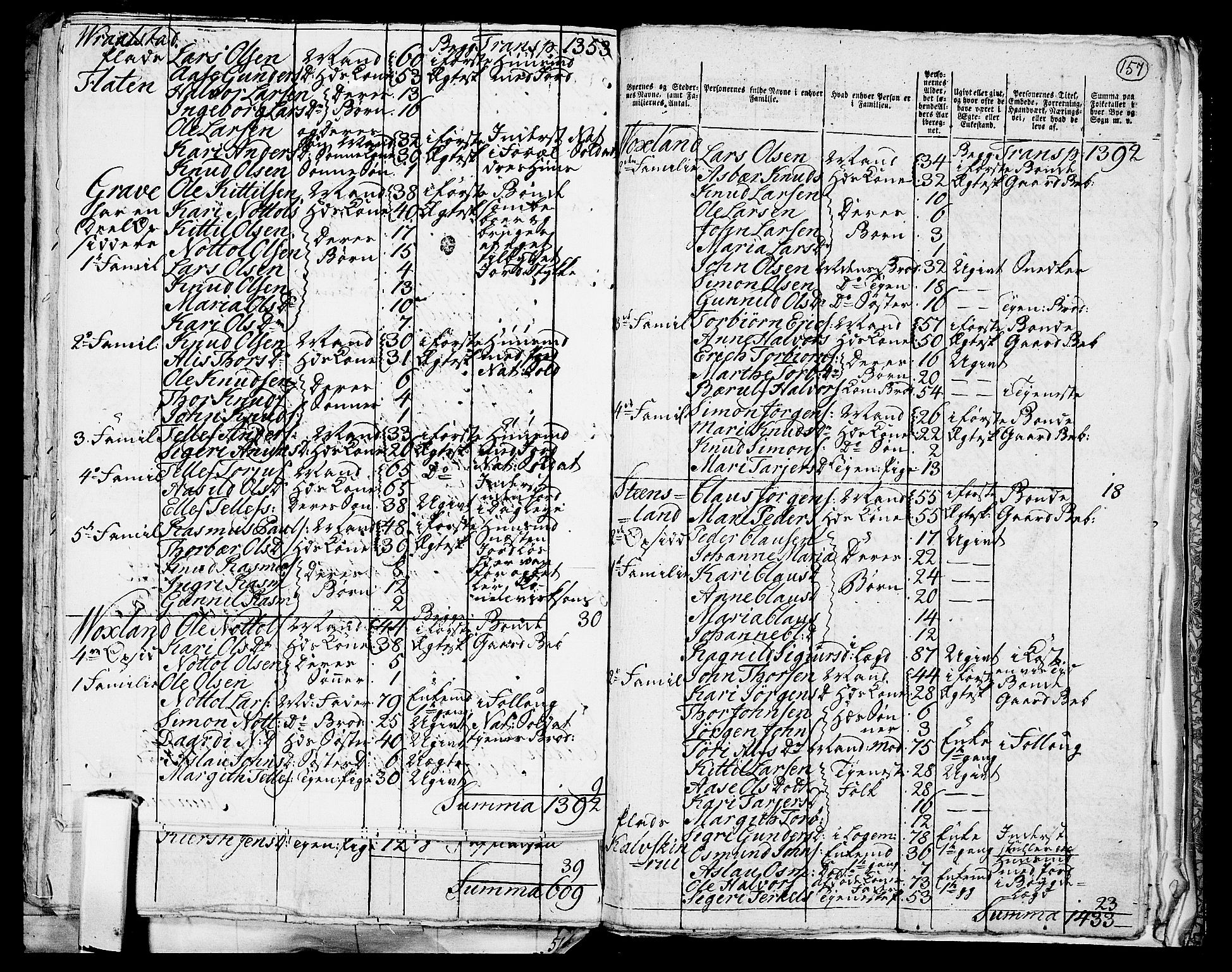 RA, 1801 census for 0817P Drangedal, 1801, p. 156b-157a