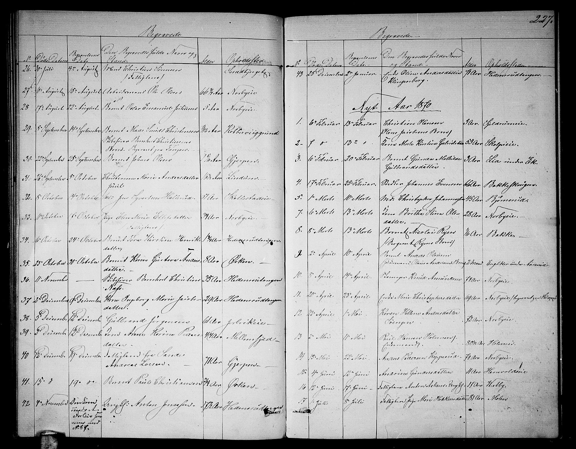 Skoger kirkebøker, SAKO/A-59/G/Ga/L0002: Parish register (copy) no. I 2, 1860-1880, p. 227
