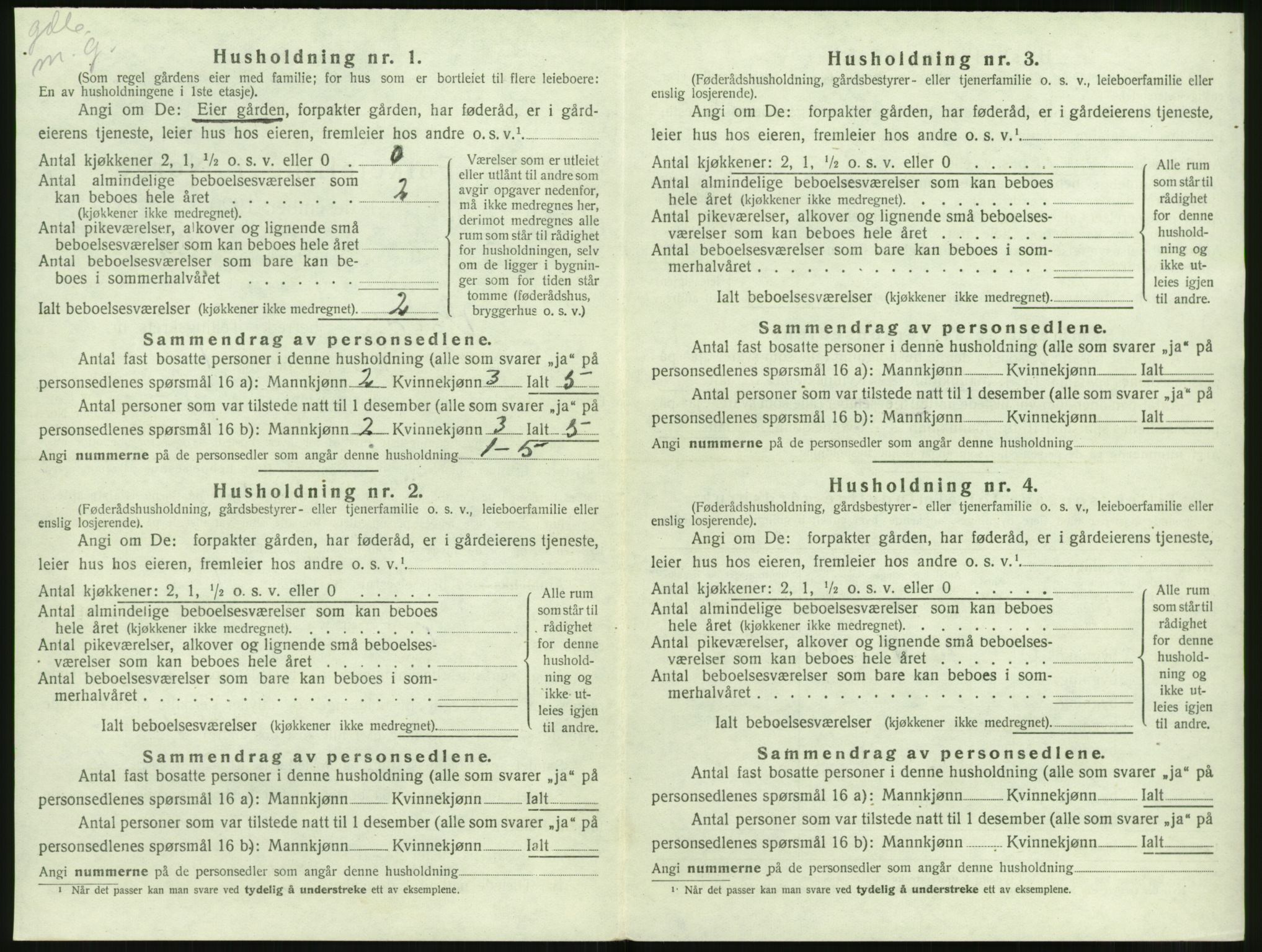 SAT, 1920 census for Volda, 1920, p. 1233