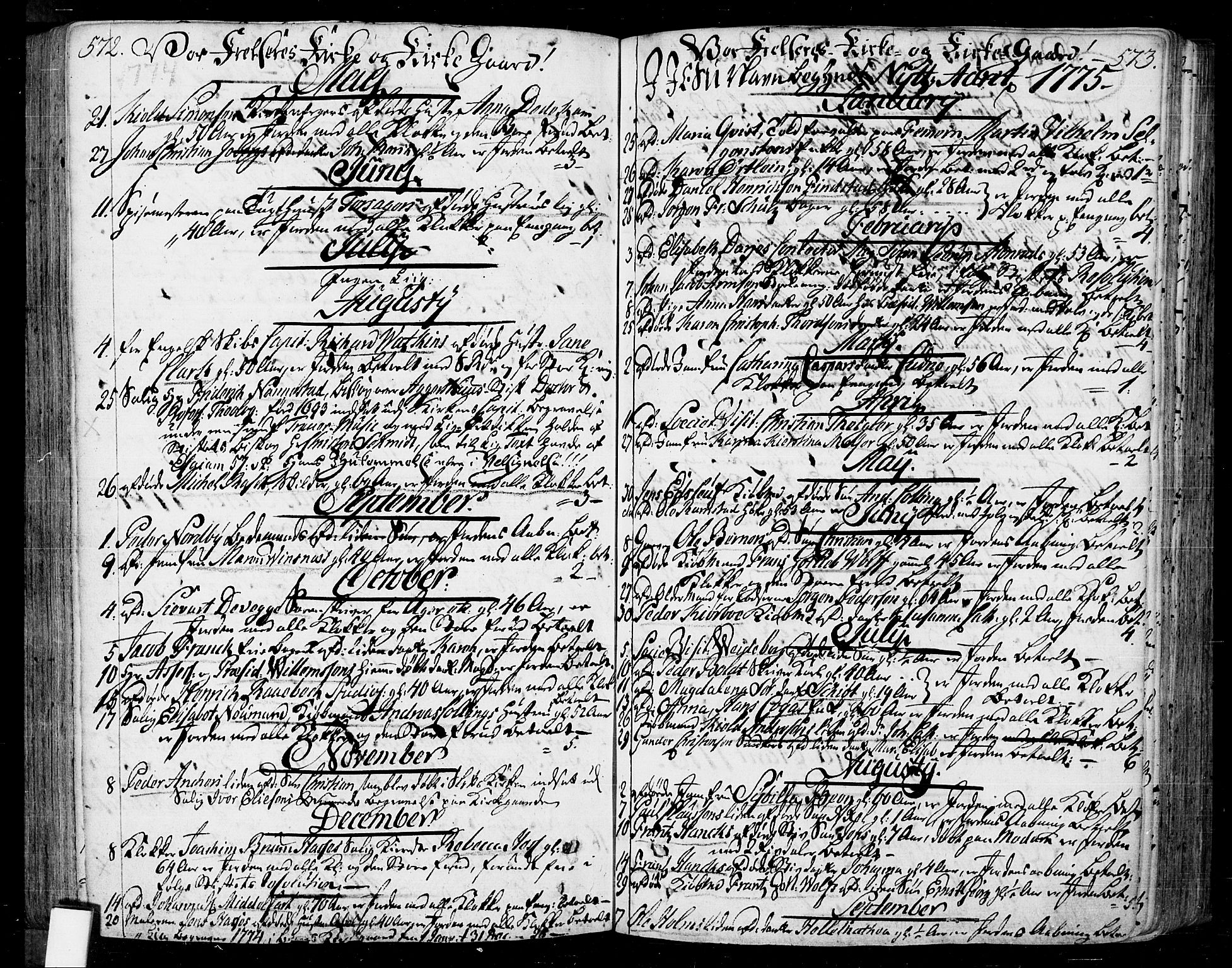 Oslo domkirke Kirkebøker, SAO/A-10752/F/Fa/L0004: Parish register (official) no. 4, 1743-1786, p. 572-573