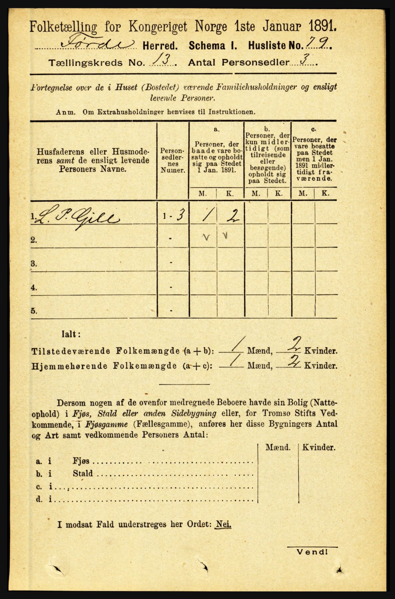 RA, 1891 census for 1432 Førde, 1891, p. 4573