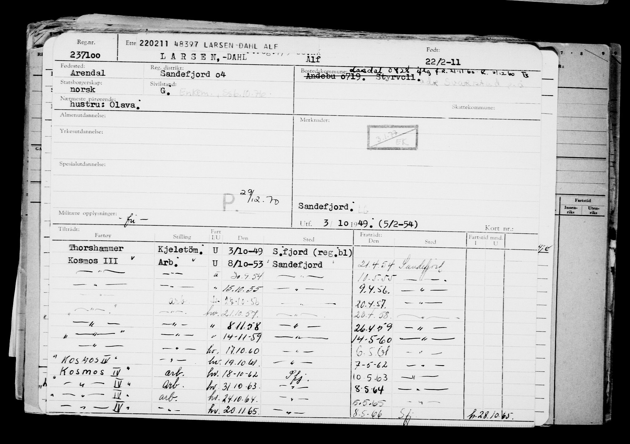 Direktoratet for sjømenn, AV/RA-S-3545/G/Gb/L0094: Hovedkort, 1911, p. 317