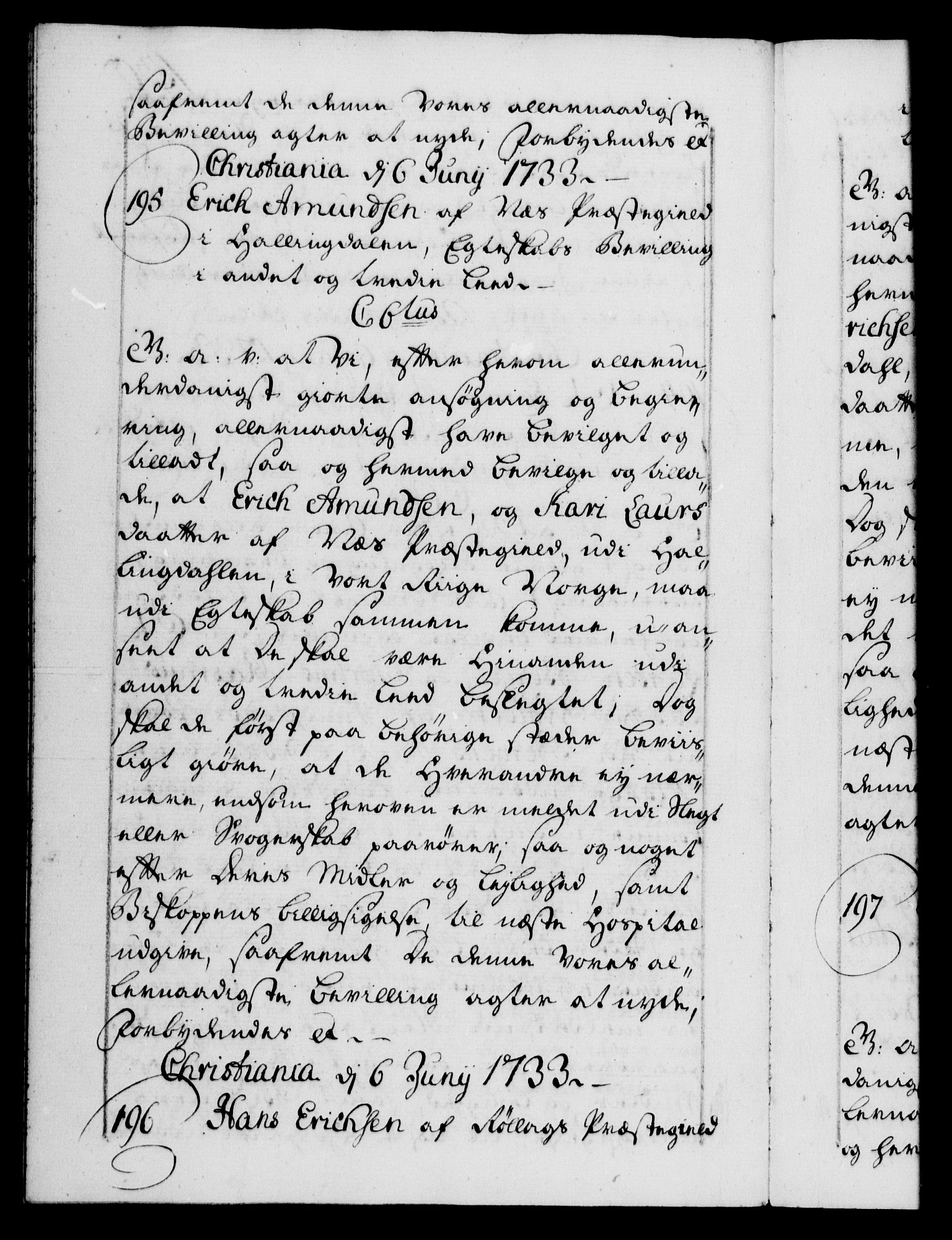 Danske Kanselli 1572-1799, AV/RA-EA-3023/F/Fc/Fca/Fcaa/L0028: Norske registre, 1733-1734, p. 130b