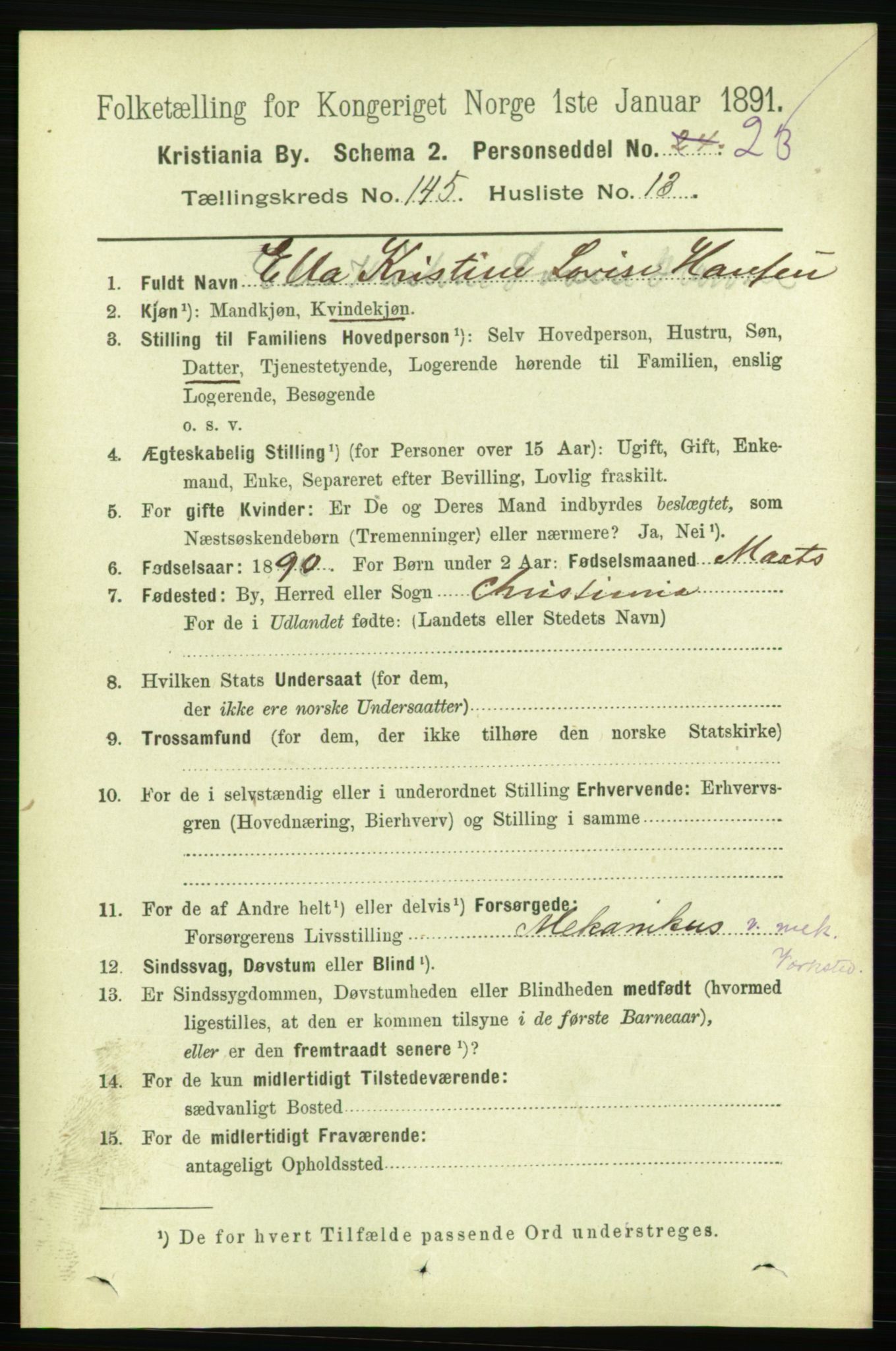 RA, 1891 census for 0301 Kristiania, 1891, p. 79875