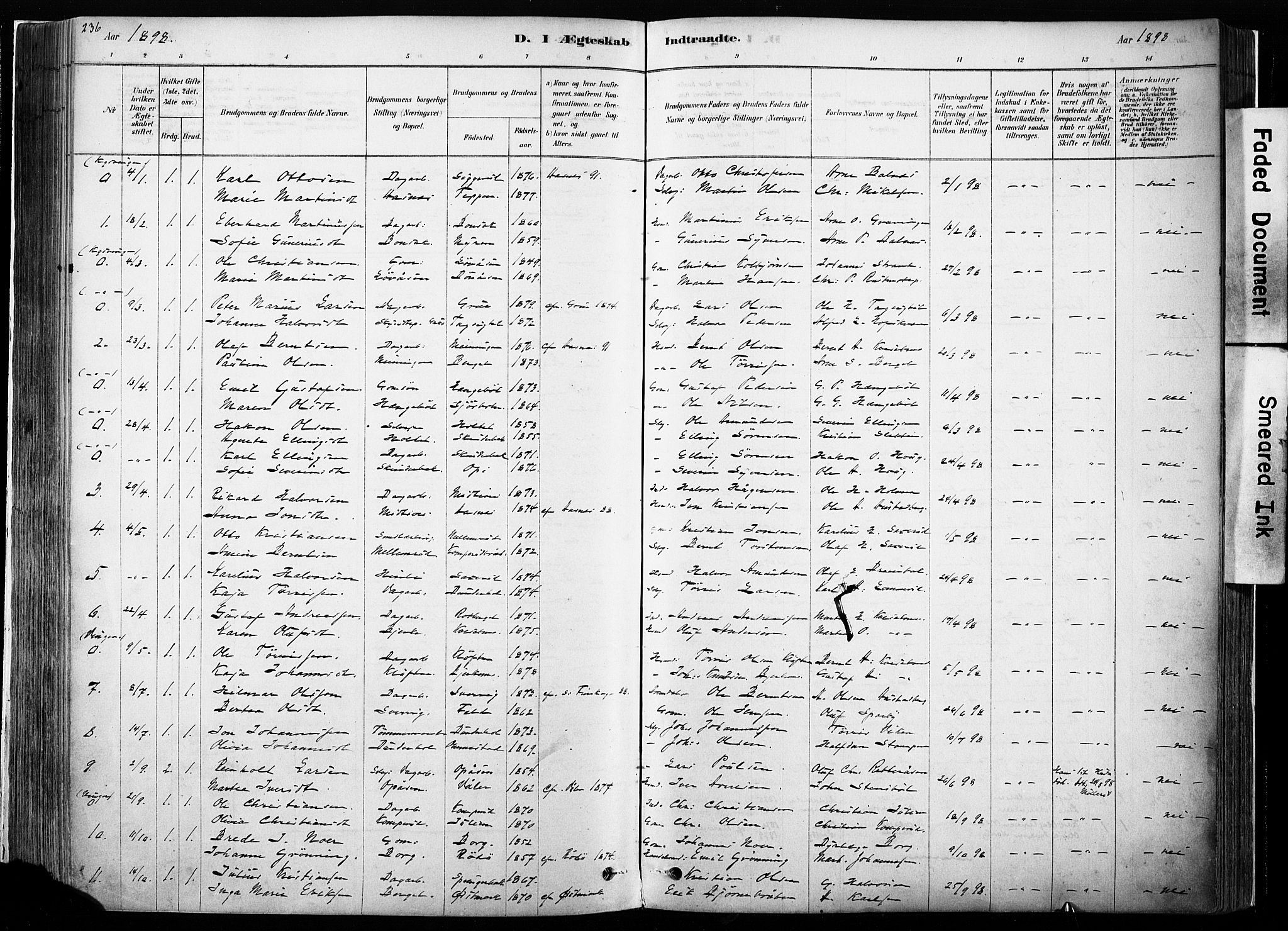 Hof prestekontor, AV/SAH-PREST-038/H/Ha/Haa/L0010: Parish register (official) no. 10, 1878-1909, p. 236