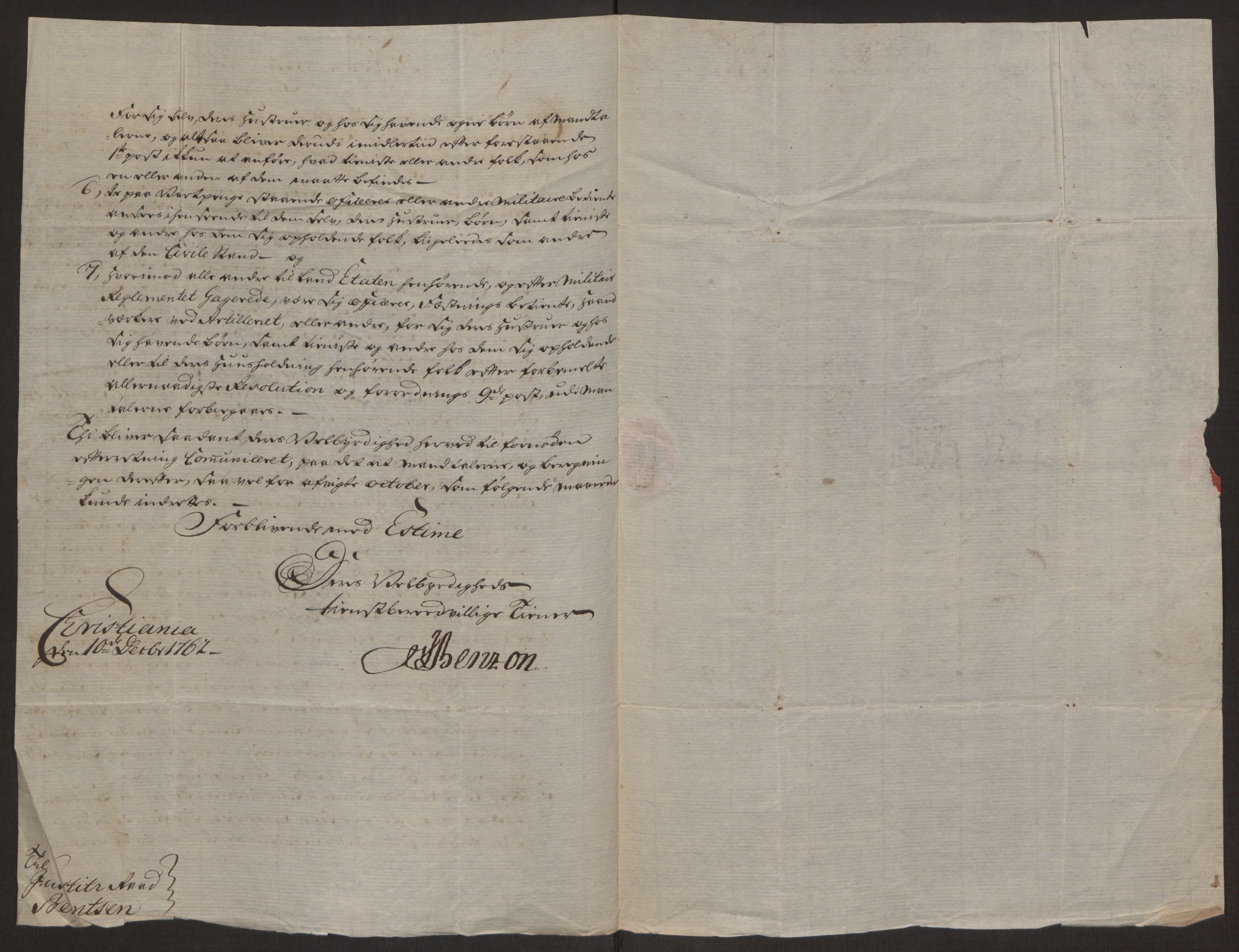 Rentekammeret inntil 1814, Reviderte regnskaper, Byregnskaper, RA/EA-4066/R/Rj/L0198/0001: [J4] Kontribusjonsregnskap / Ekstraskatt, 1762-1768, p. 98