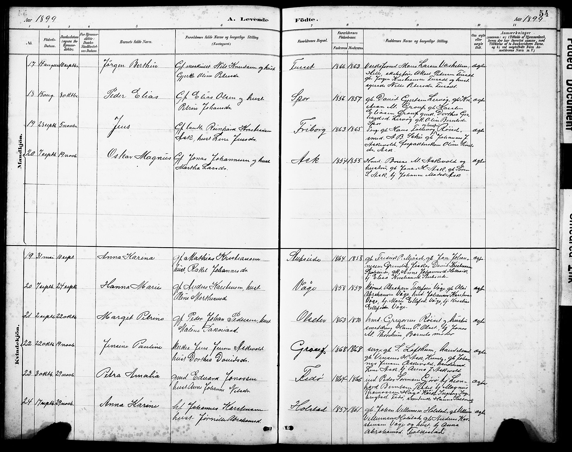 Askvoll sokneprestembete, AV/SAB-A-79501/H/Hab/Haba/L0003: Parish register (copy) no. A 3, 1886-1928, p. 54