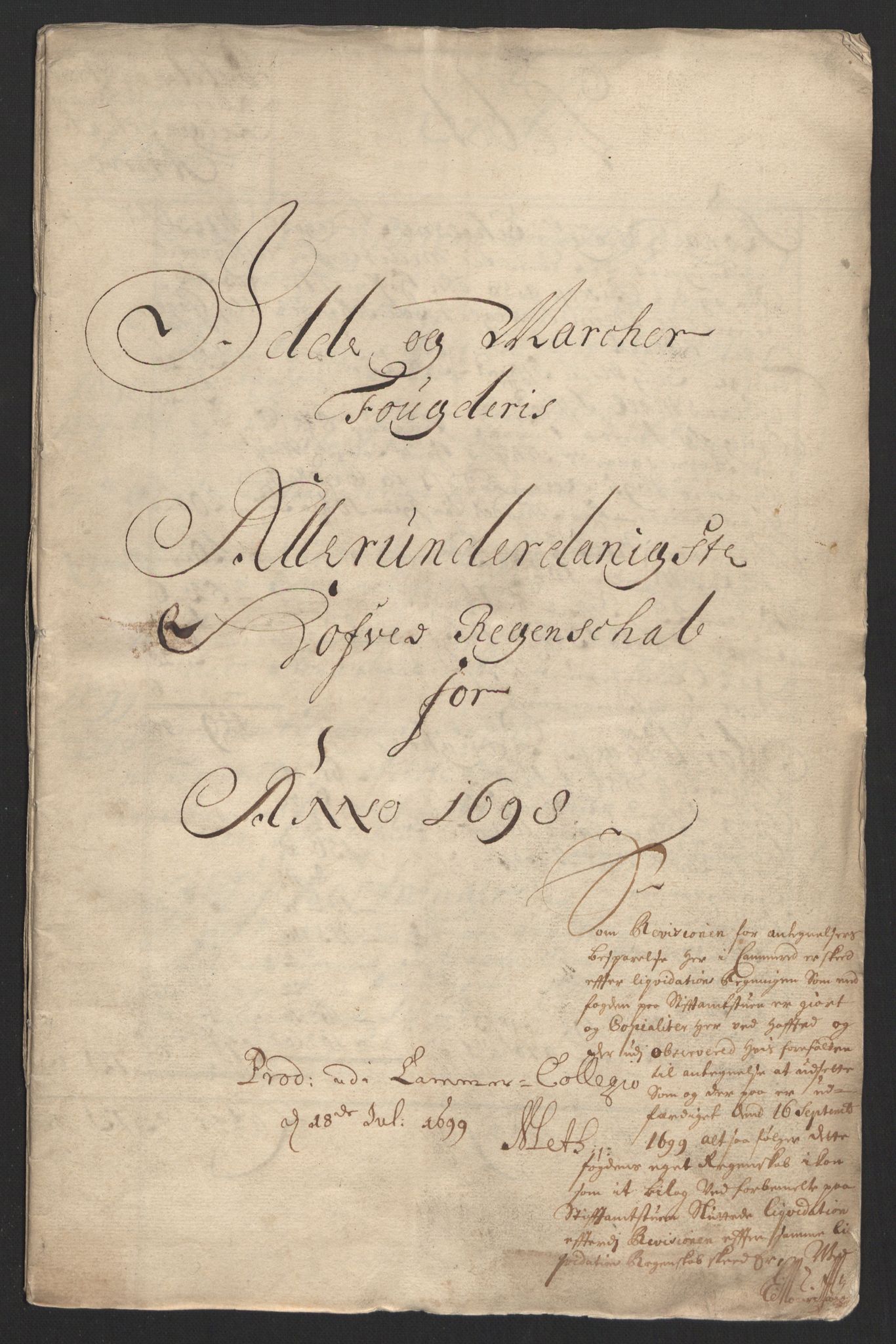 Rentekammeret inntil 1814, Reviderte regnskaper, Fogderegnskap, RA/EA-4092/R01/L0013: Fogderegnskap Idd og Marker, 1696-1698, p. 276