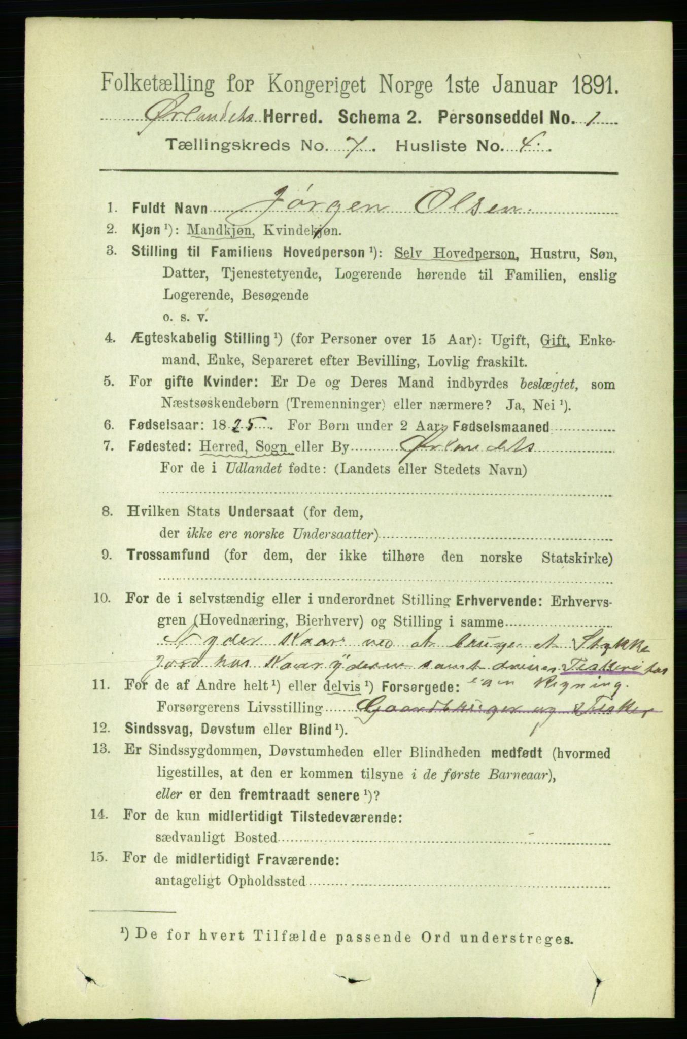 RA, 1891 census for 1621 Ørland, 1891, p. 2482