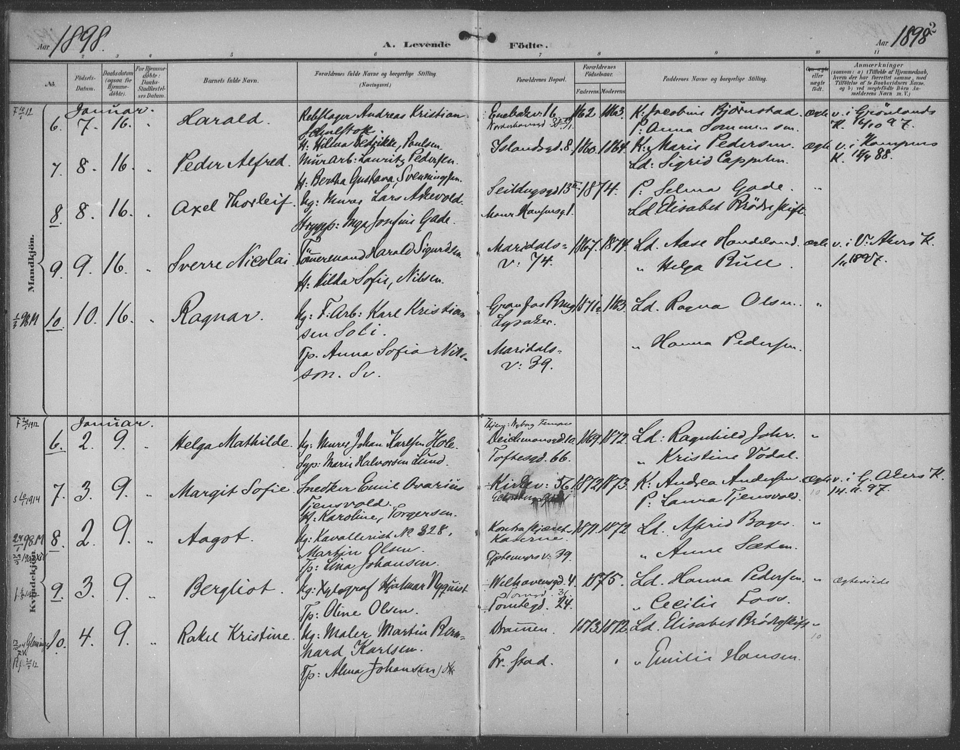 Rikshospitalet prestekontor Kirkebøker, AV/SAO-A-10309b/F/L0011: Parish register (official) no. 11, 1898-1900, p. 2