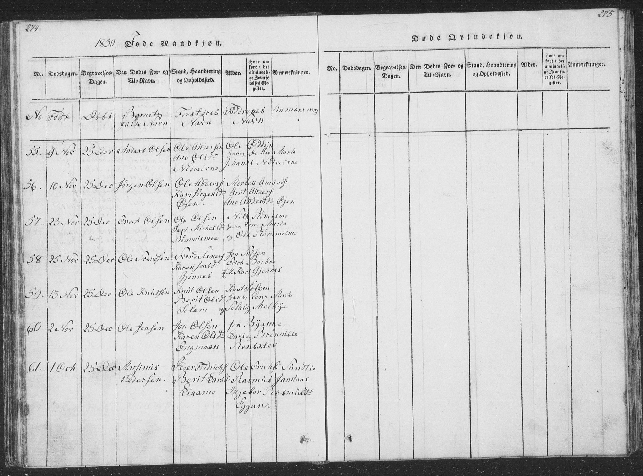 Ministerialprotokoller, klokkerbøker og fødselsregistre - Sør-Trøndelag, AV/SAT-A-1456/668/L0816: Parish register (copy) no. 668C05, 1816-1893, p. 274-275